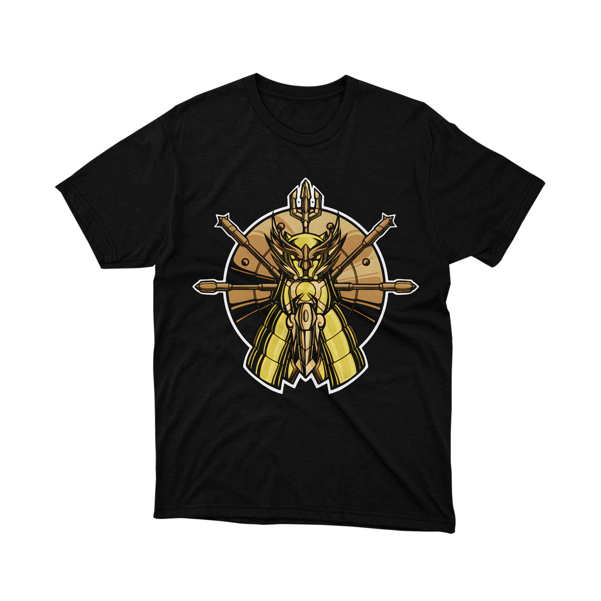 Gold Sagittarius Saint Armor T Shirt Anime Graphic Tee Unisex Japanese Manga Shirt for Fans Classic Gift Idea
