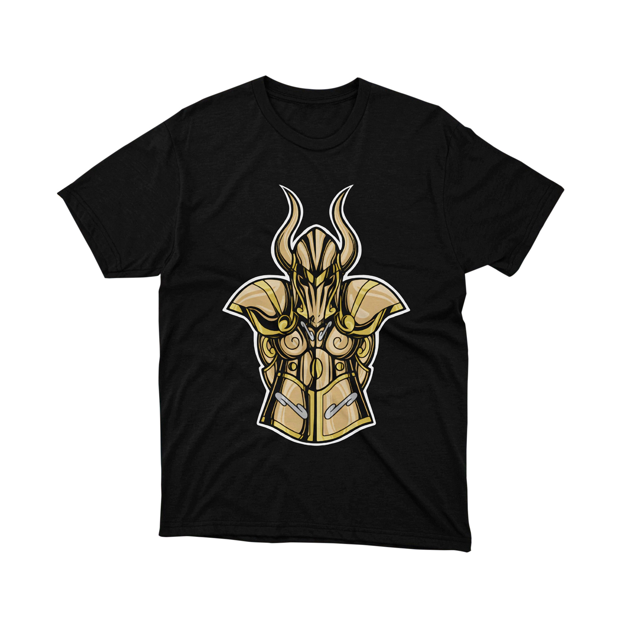 Gold Saint Helmet Armor T Shirt Anime Graphic Tee Unisex Japanese Manga Shirt for Men and Women Classic Retro Fan Gift Idea