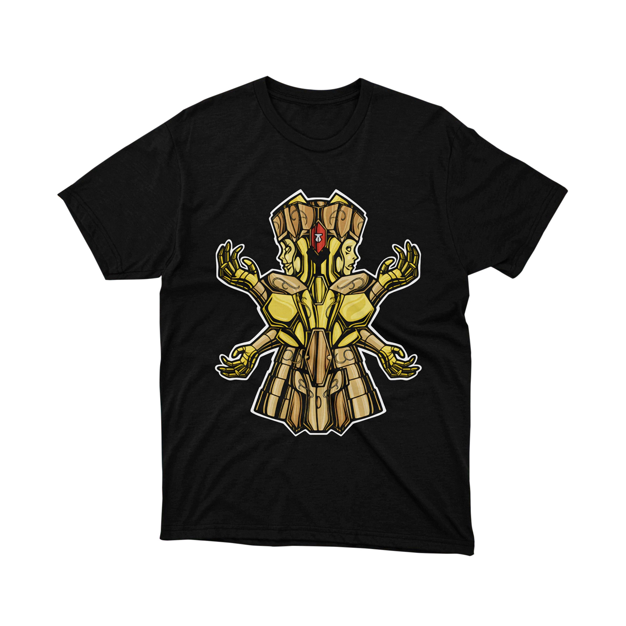 Gold Taurus Saint Armor T Shirt Anime Graphic Tee Unisex Japanese Manga Shirt for Fans Retro 80s Hero Gift Idea