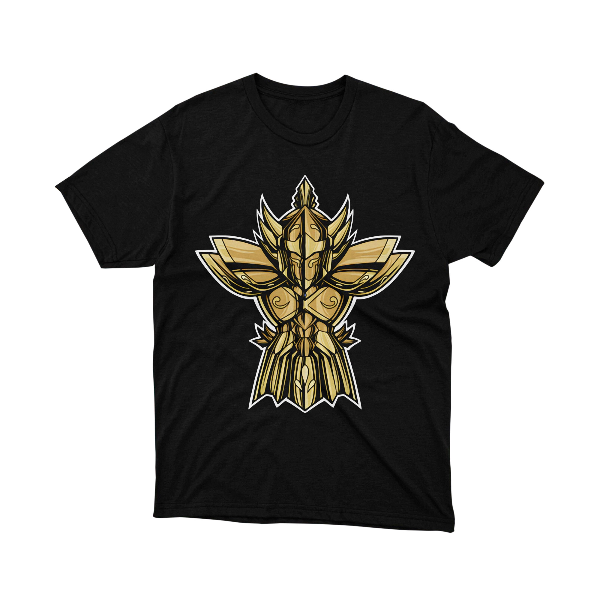 Gold Virgo Saint Armor T Shirt Anime Graphic Tee Unisex Manga Shirt Gift for Men and Women