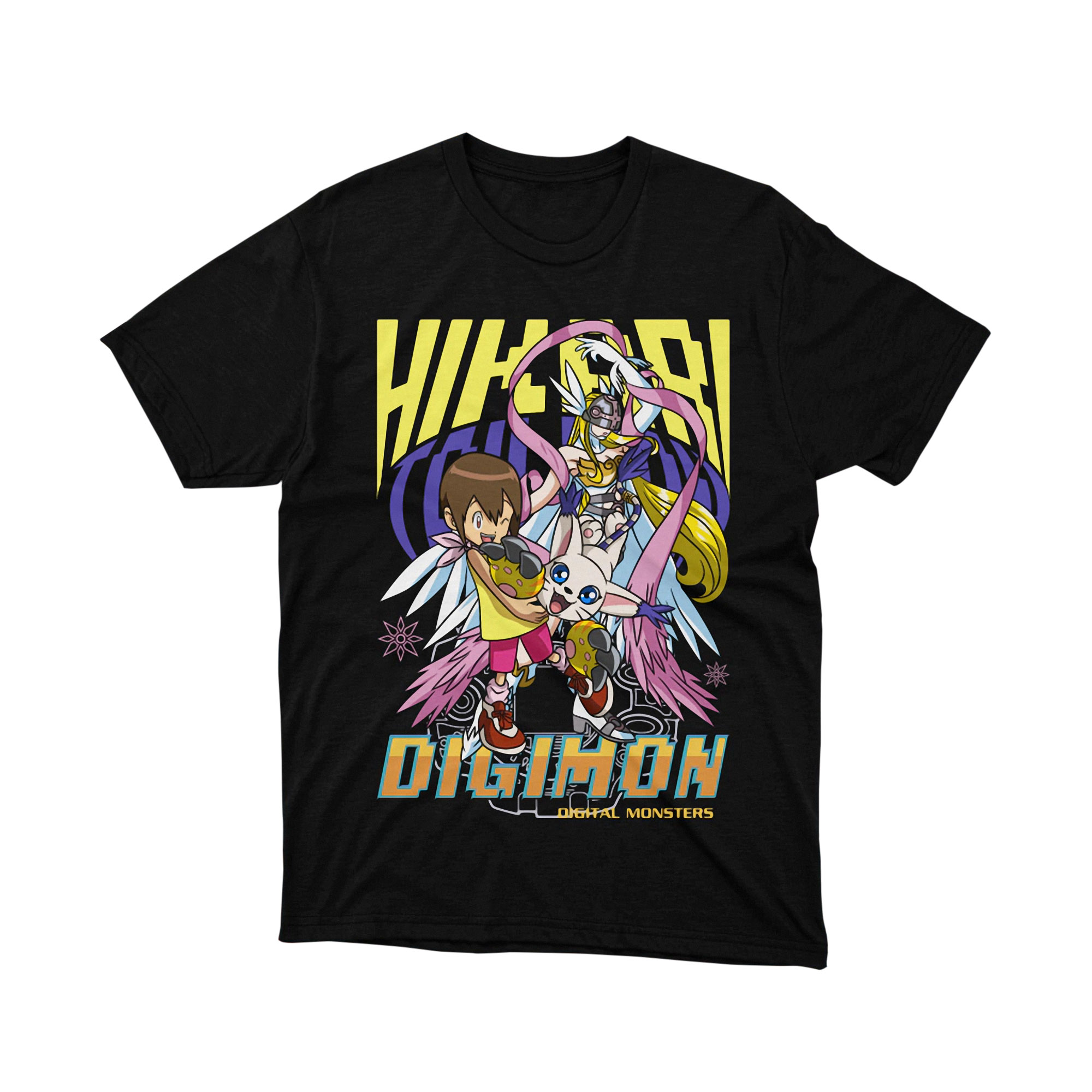 Hikari Yagami Gatomon Angewomon Digimon Adventure Anime T Shirt Light Crest 1999
