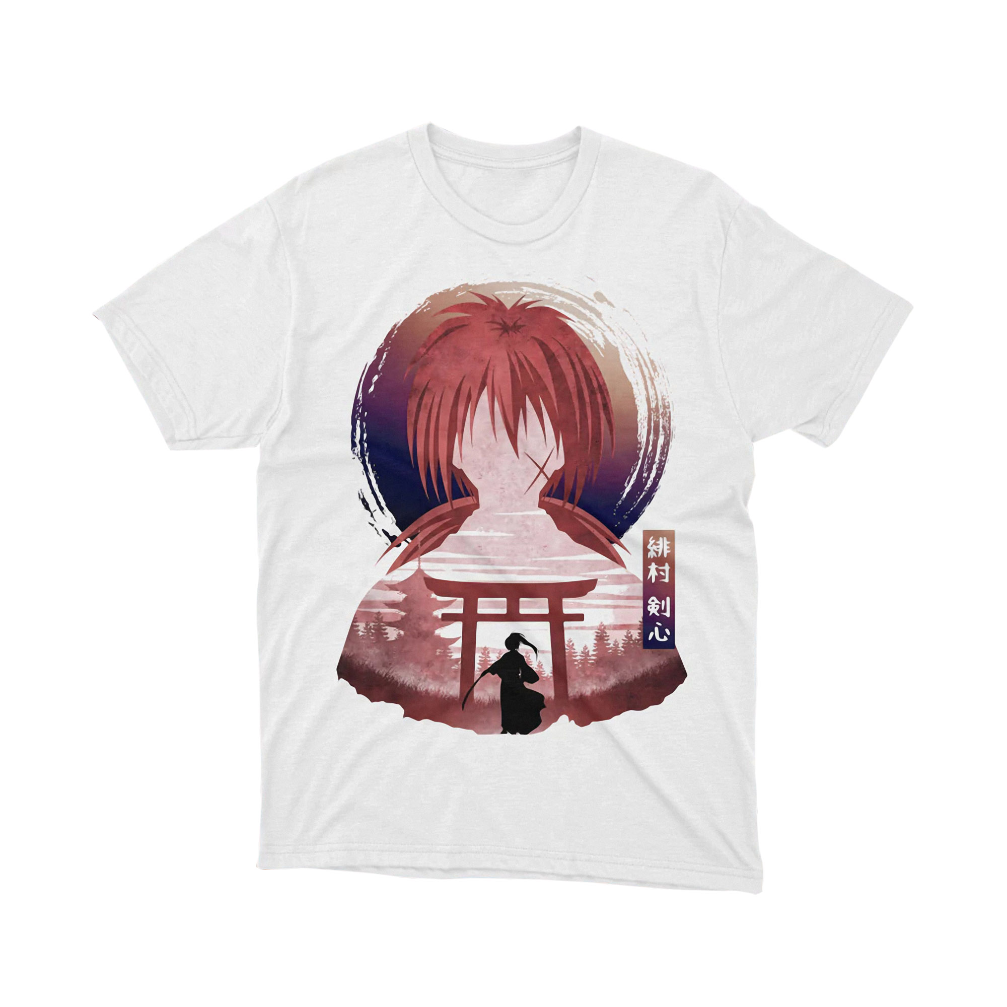 Himura Kenshin T Shirt, Rurouni Kenshin Anime Graphic Tee, Classic Samurai X Shirt for Men and Women, Retro Japanese Warrior Gift