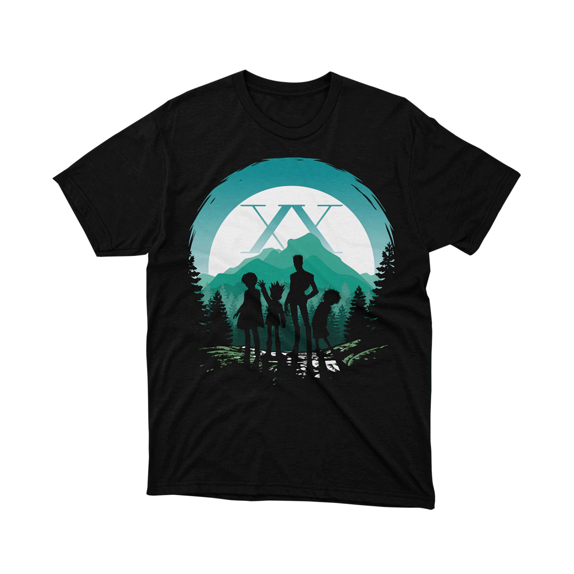 Hunter x Hunter Main Characters Silhouette Landscape T Shirt