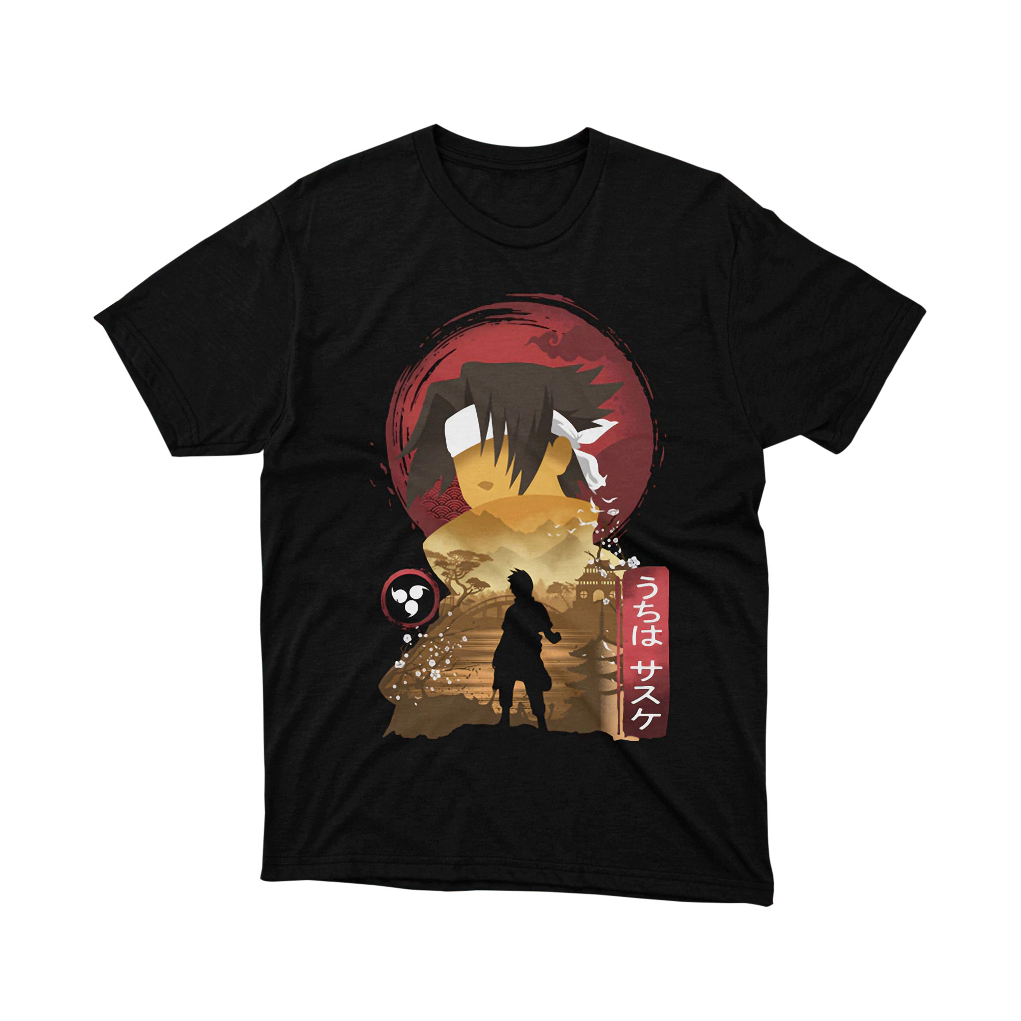 Itachi Uchiha Red Moon Mist Reflection Naruto Art Graphic T Shirt