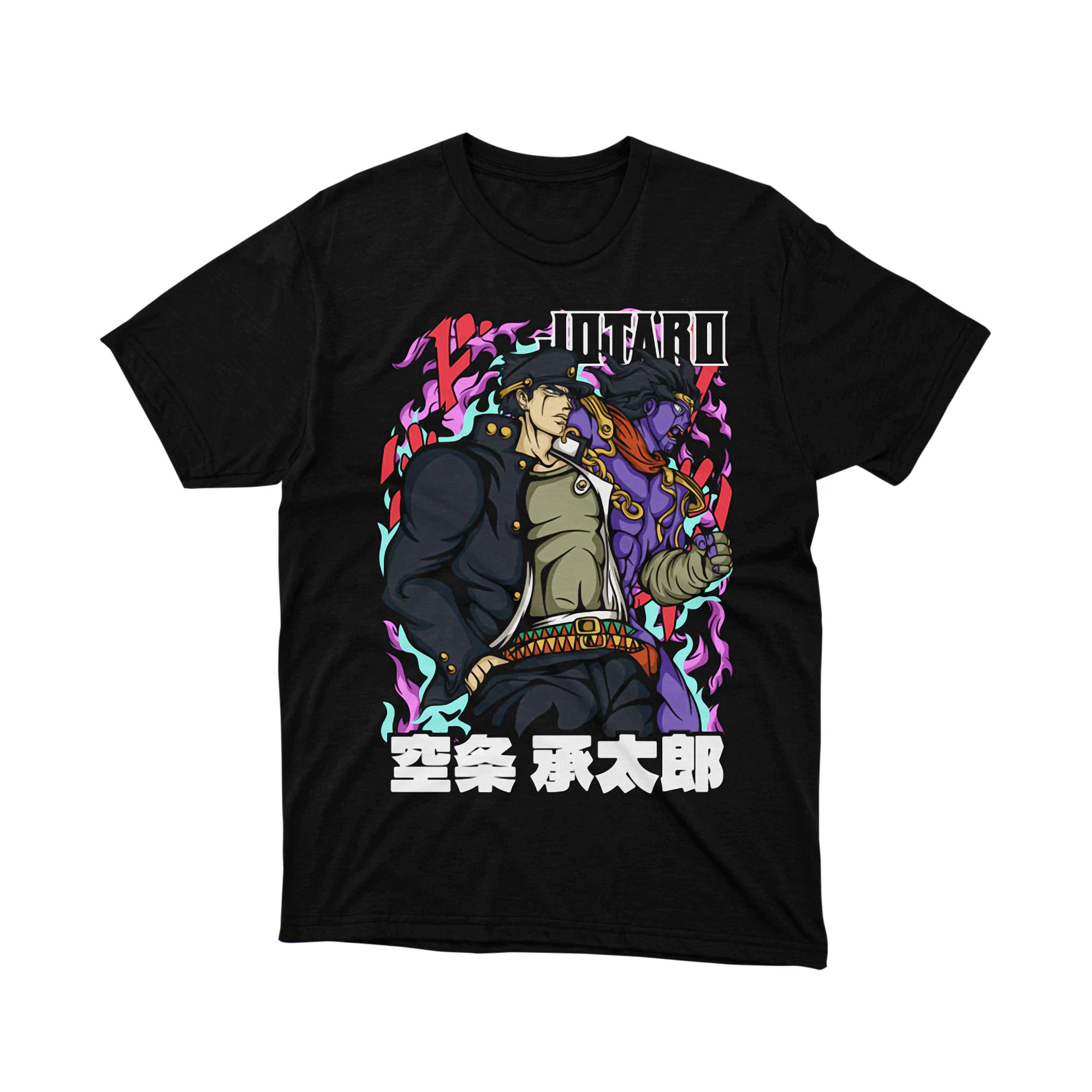 Jotaro Kujo and Stand Star Platinum Anime Graphic T Shirt