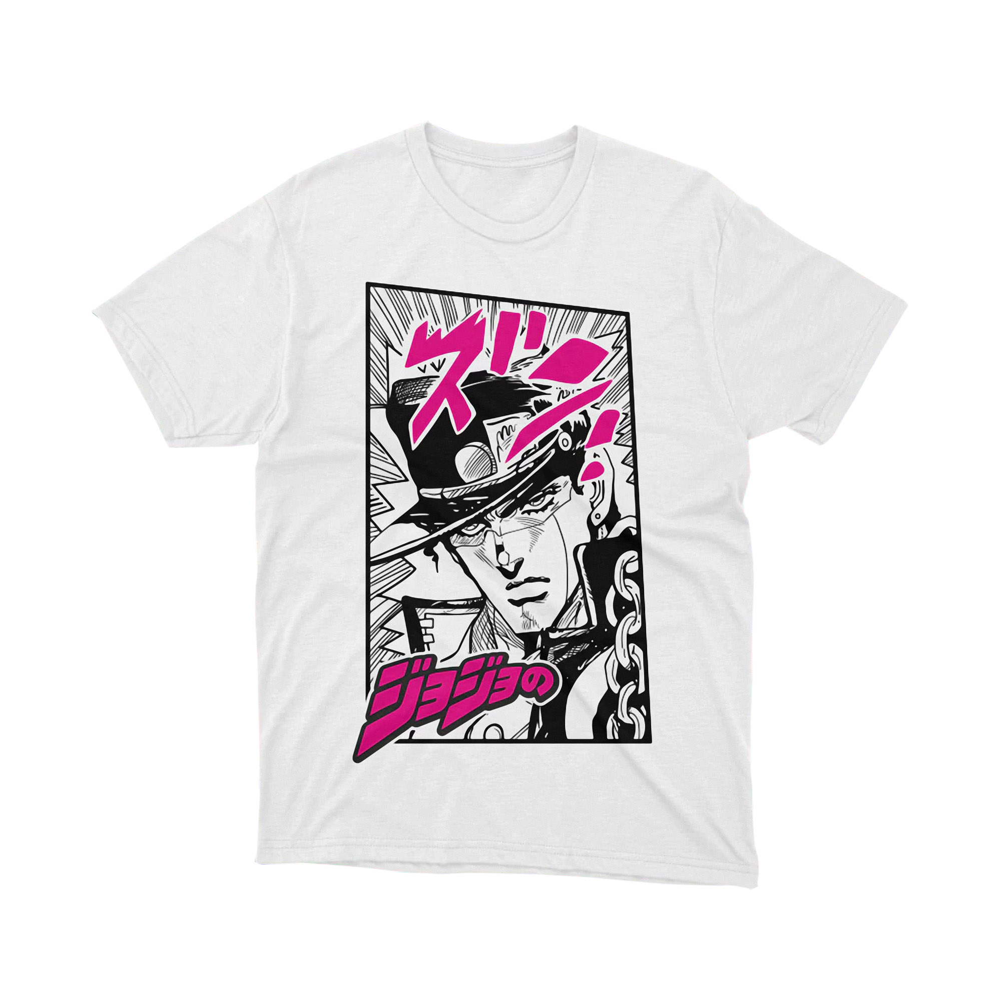 Jotaro Kujo Manga Panel Black White JoJo Bizarre Adventure Anime T Shirt
