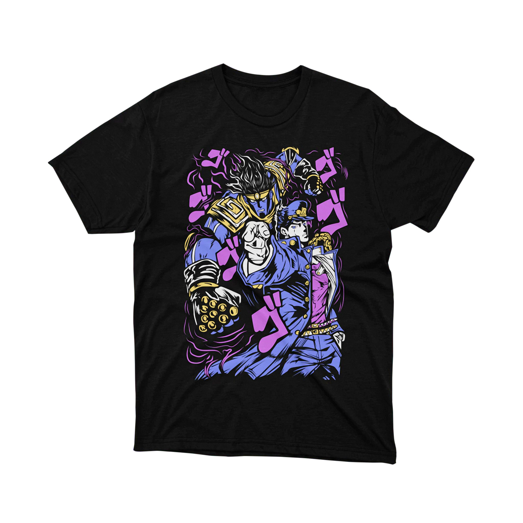 Jotaro Kujo Stand Purple Blue JoJo Anime Graphic T Shirt