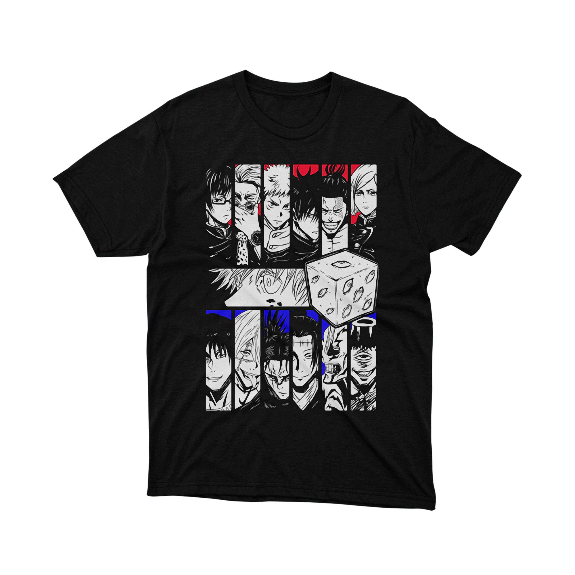 Jujutsu Kaisen Character Collage T Shirt, Anime Graphic Tee for Men and Women, Japanese Manga Style Shirt, Otaku Gift