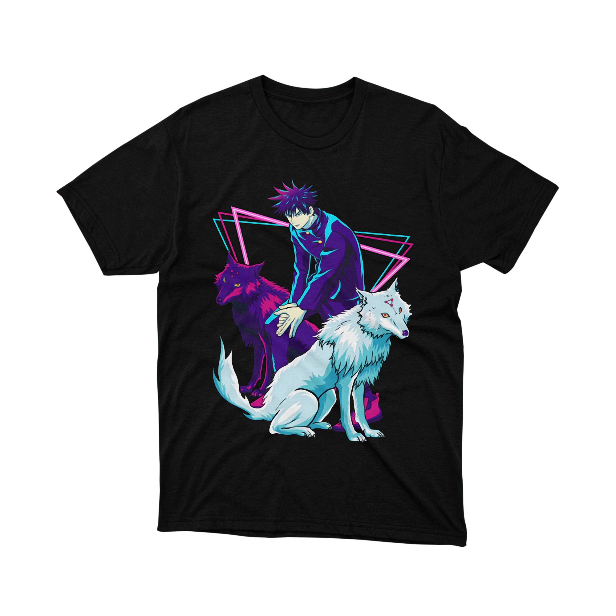 Jujutsu Kaisen Fushiguro Megumi Divine Dogs Neon T Shirt