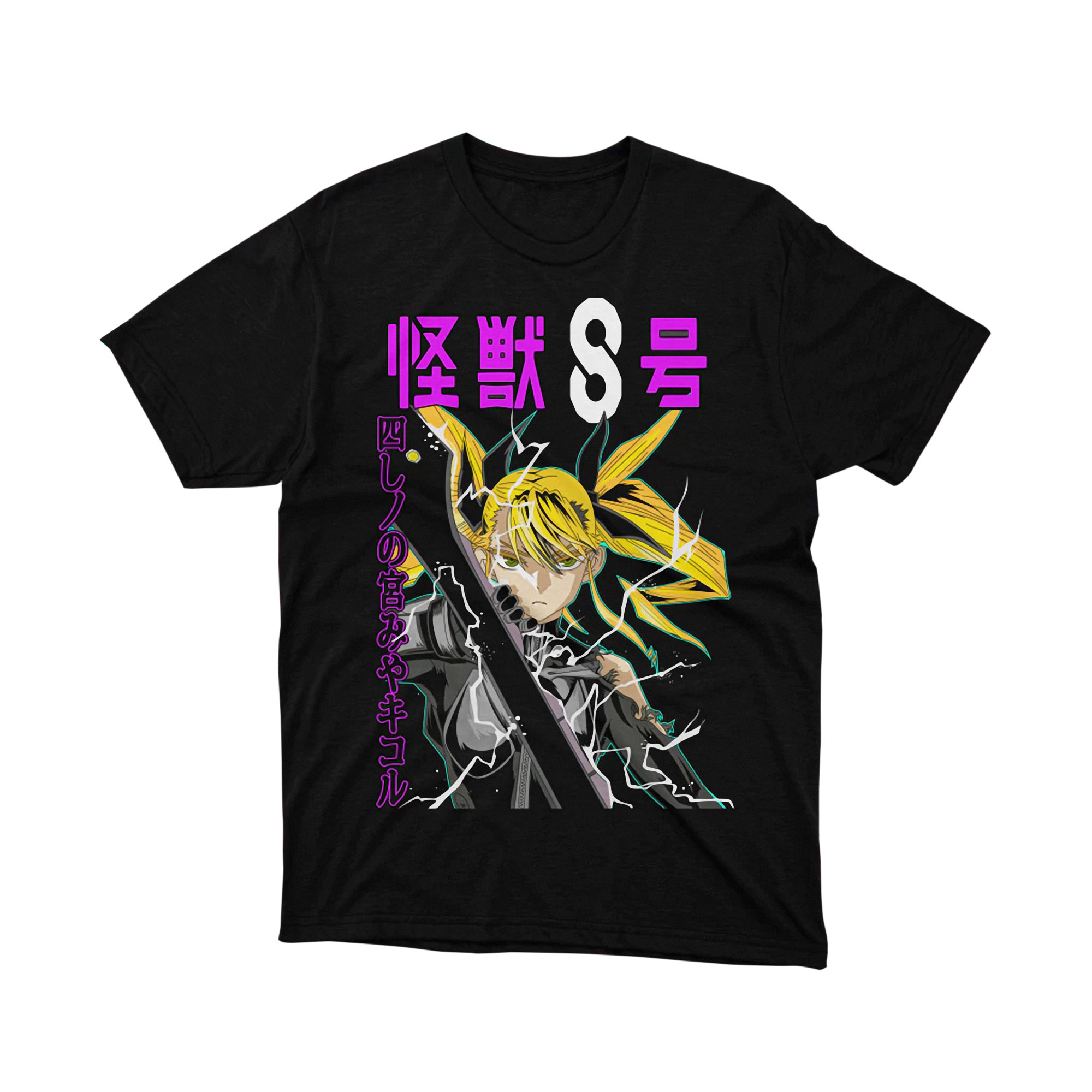 Kaiju No 8 Yellow Hair Sword Girl Battle Anime T Shirt