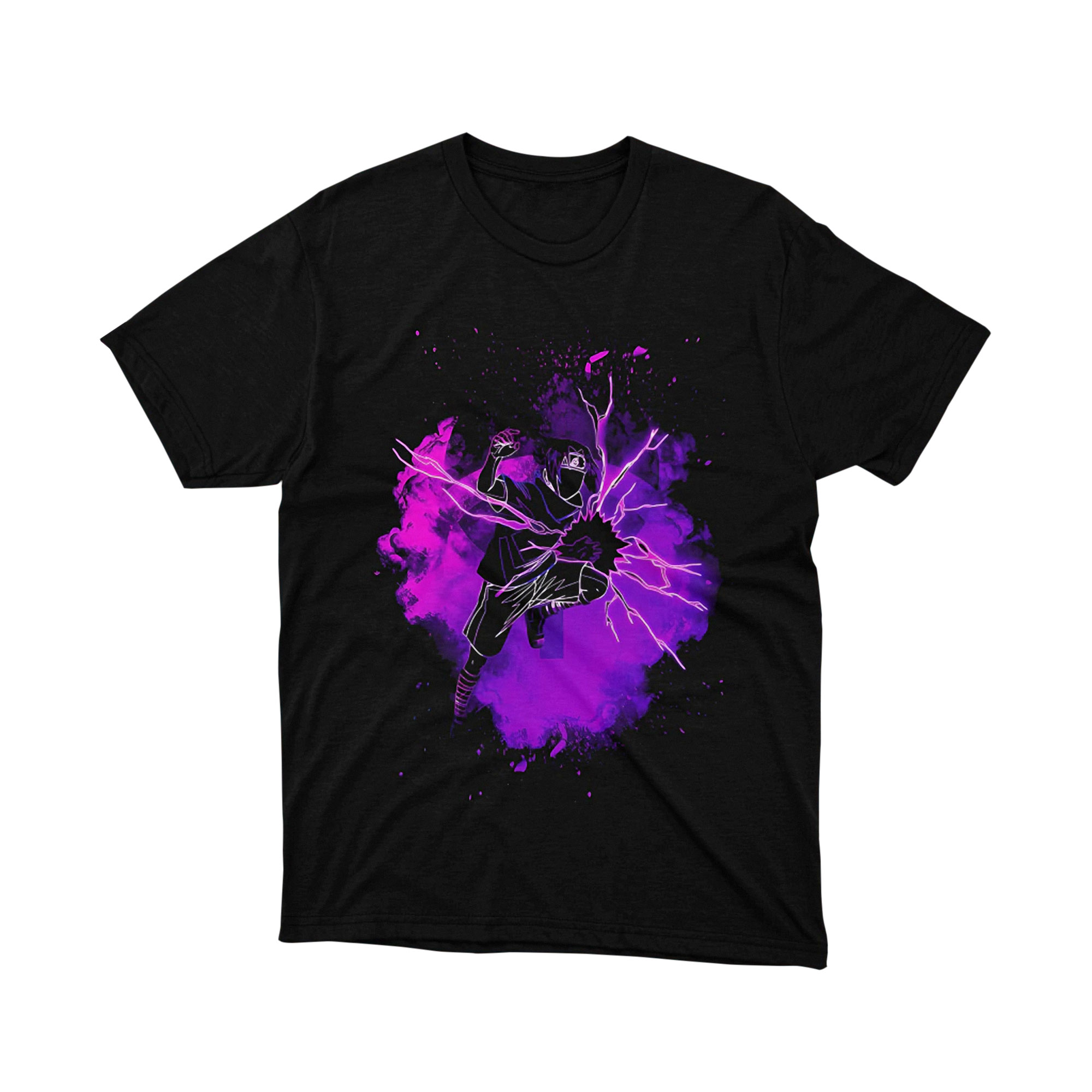 Kakashi Hatake Purple Chidori Lightning Strike Naruto Anime Art T Shirt