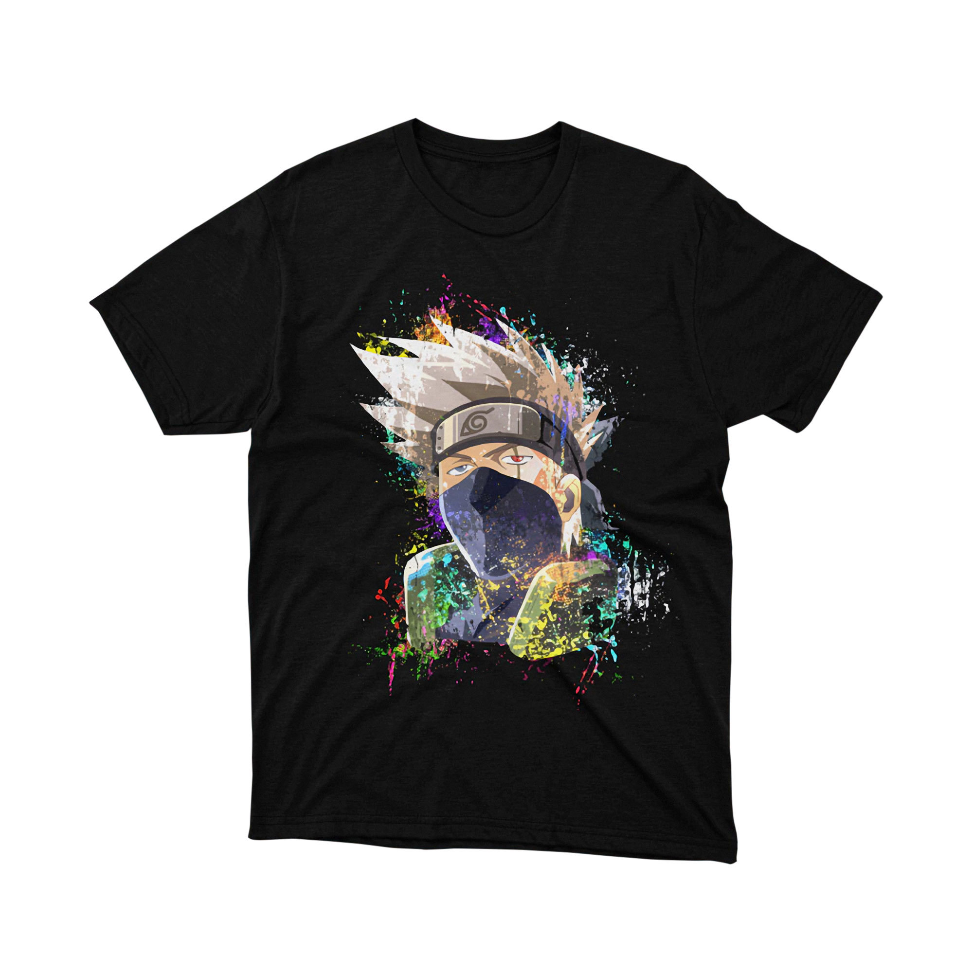 Kakashi Hatake Watercolor Splash Naruto Anime Art Graphic T Shirt