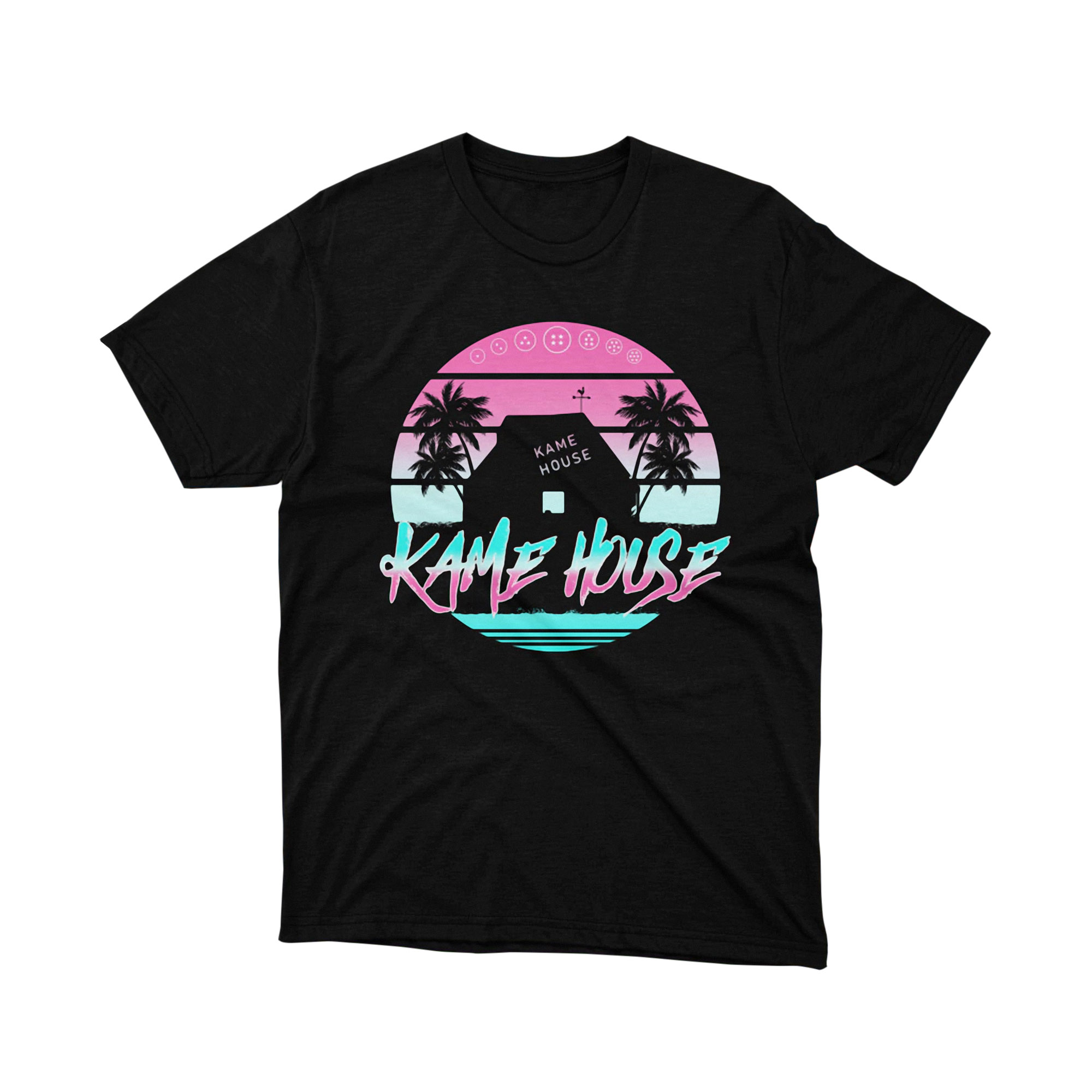 Kame House Retro Sunset Tee Unisex Anime Graphic Shirt Japanese Manga Style Vaporwave Gift for Fans