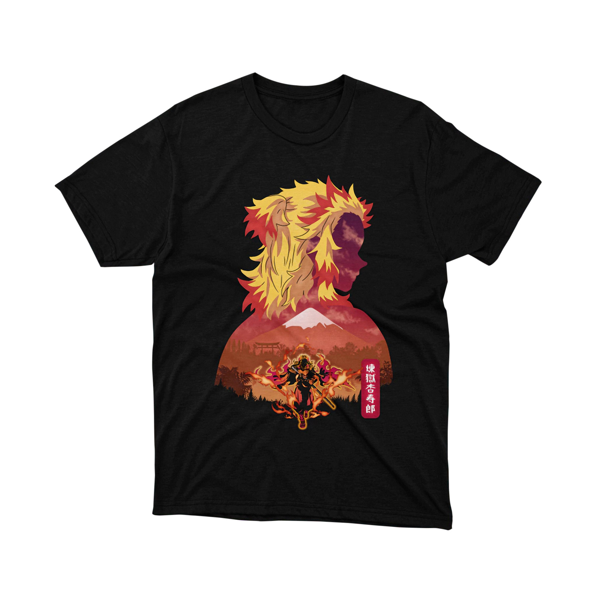 Kyojuro Rengoku Flame Hashira Demon Slayer Anime T Shirt Japanese Art Print