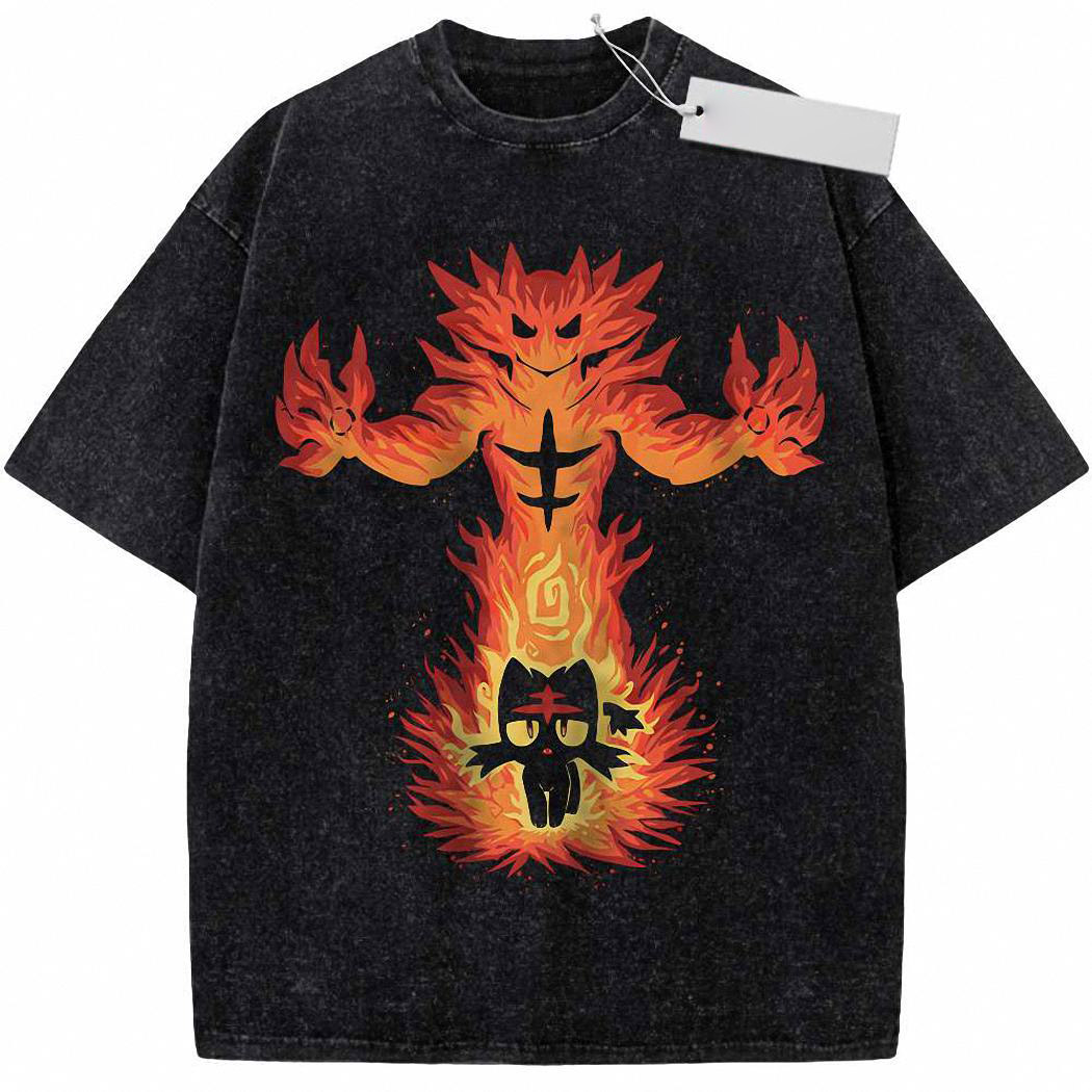 Litten Shirt, Incineroar Shirt, Pokemon shirt, Anime Shirt, Vintage Tee 7