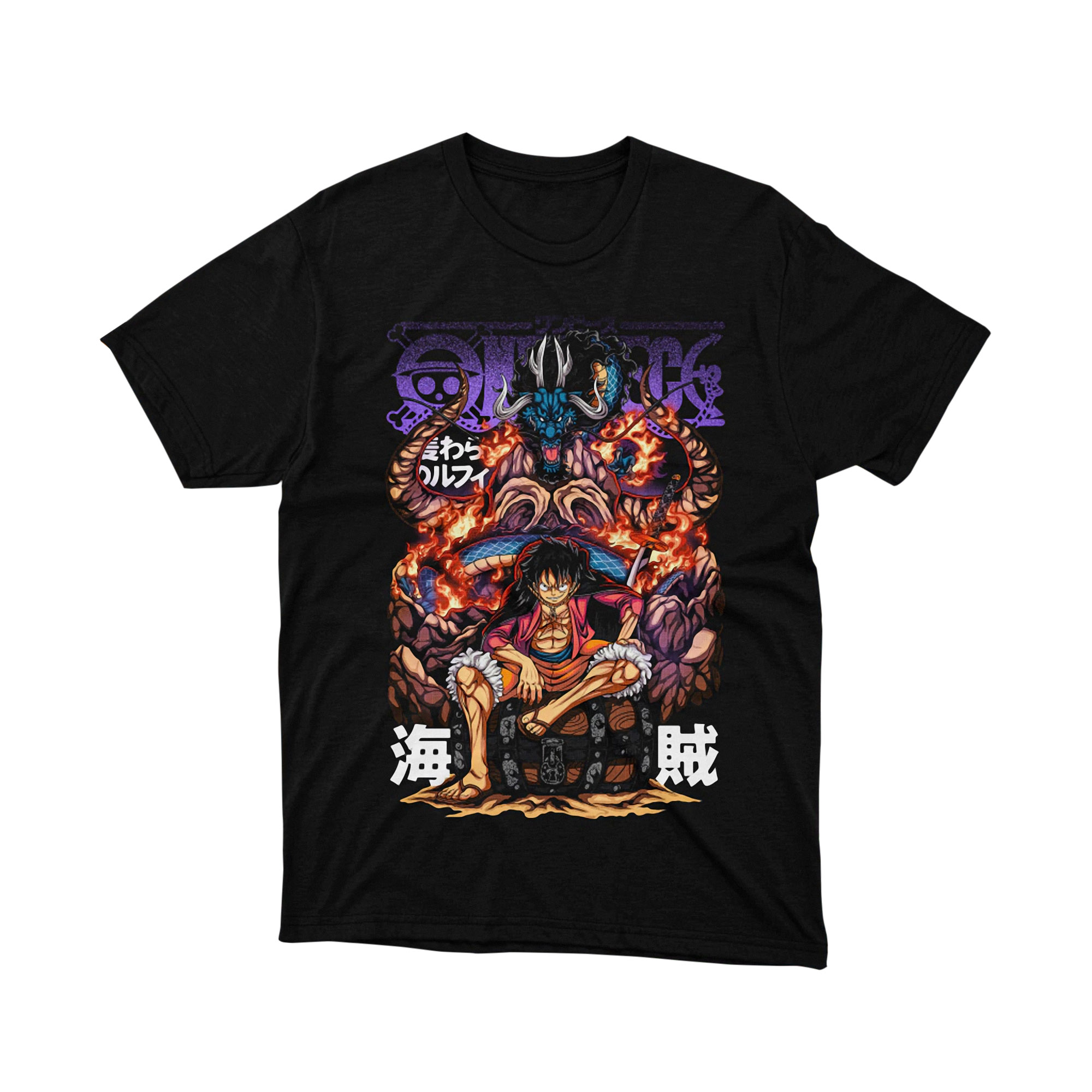 Luffy Kaido King Battle Japanese Pirate Treasure One Piece T Shirt