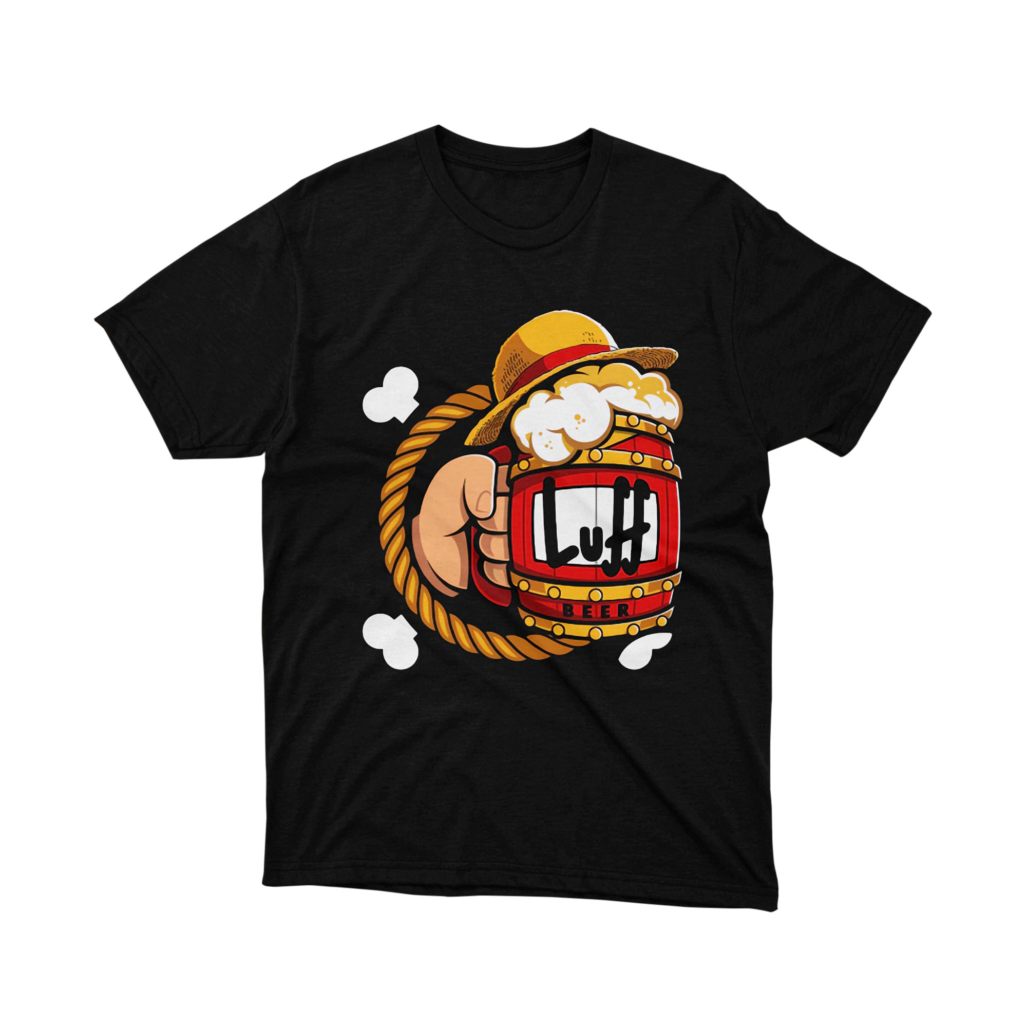 Luffy Mug Beer Straw Hat Pirate Cheers One Piece Art T Shirt