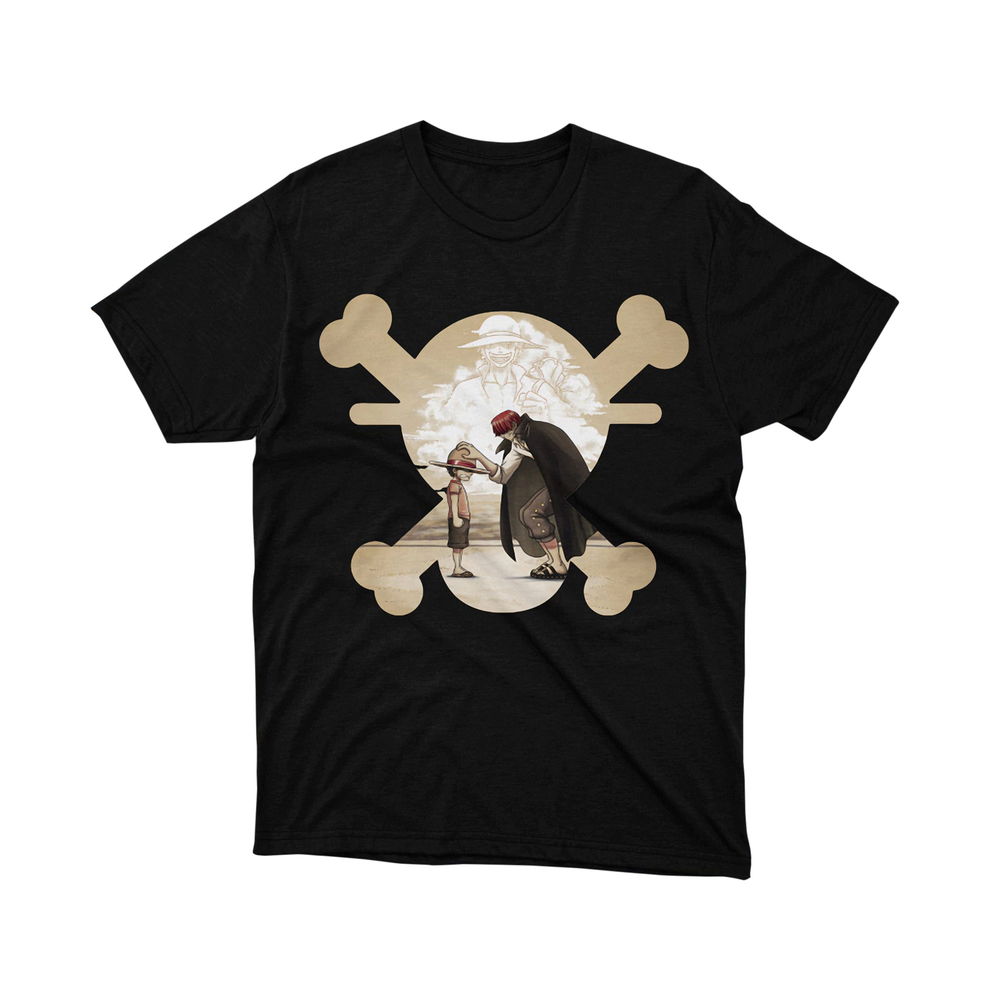 Luffy Silhouette Journey T Shirt, One Piece Anime Graphic Tee for Men and Women, Straw Hat Crew Adventure Manga Shirt