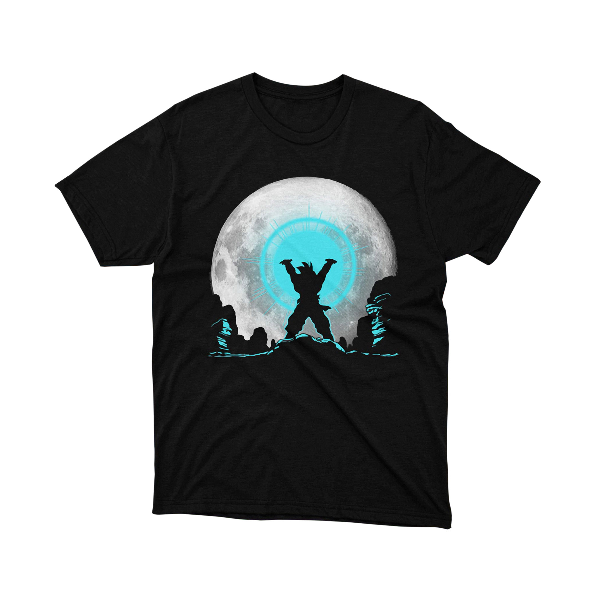 Lunar Power Stance Tee Unisex Anime Graphic Shirt Dragon Ball Inspired Japanese Manga Style Moonlight Aura Gift for Fans
