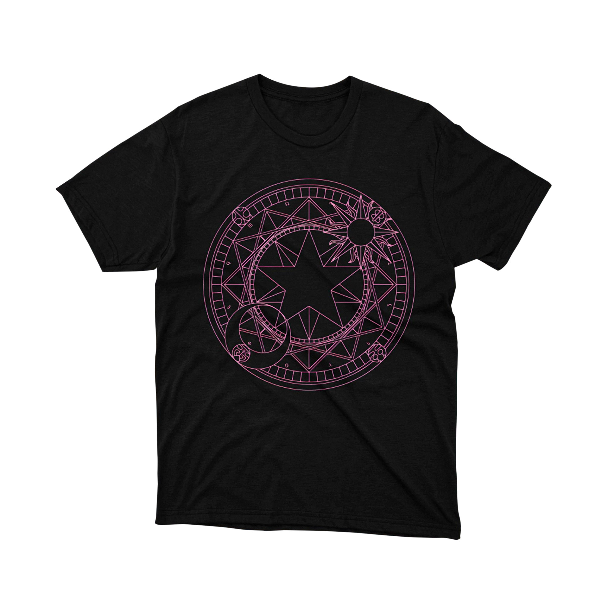 Magic Circle Star Pink Outline Cardcaptor Sakura Spell Talisman T Shirt