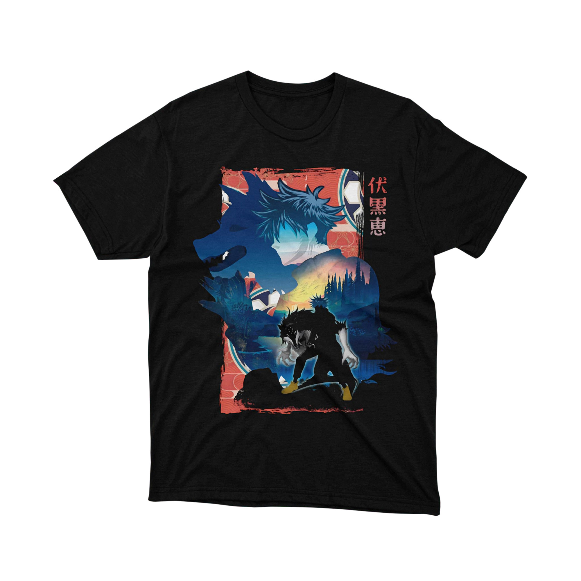 Megumi Fushiguro Shadow Beast T Shirt, Jujutsu Kaisen Anime Graphic Tee for Men and Women, Japanese Manga Style Gift Shirt