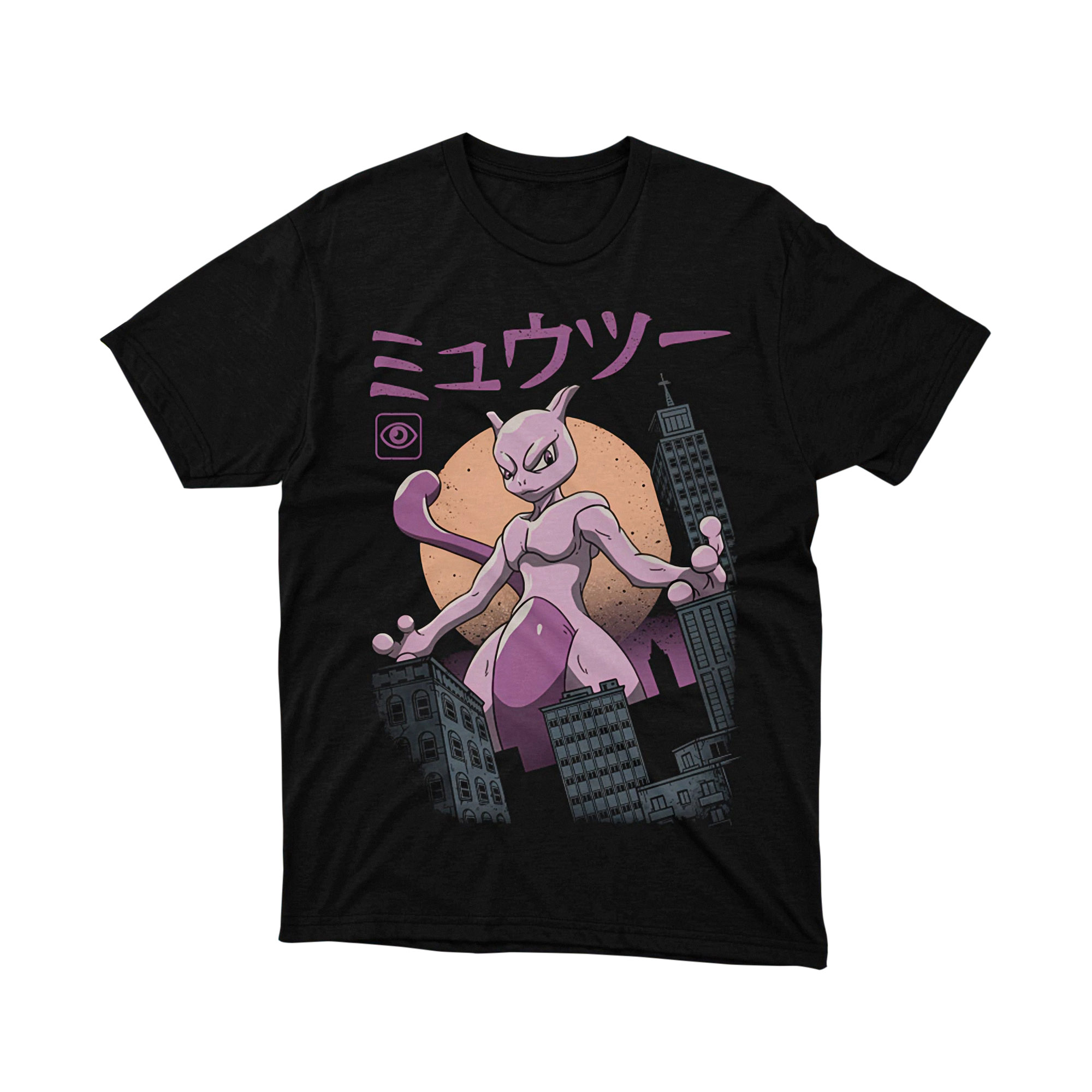 Mewtwo Psychic Japanese City Sunset Purple Legendary T Shirt