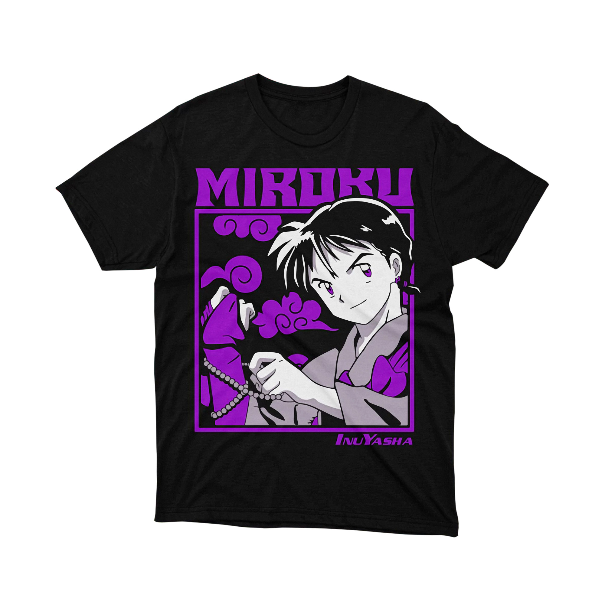 Miroku InuYasha Anime Character Graphic T Shirt Japanese Otaku Tee