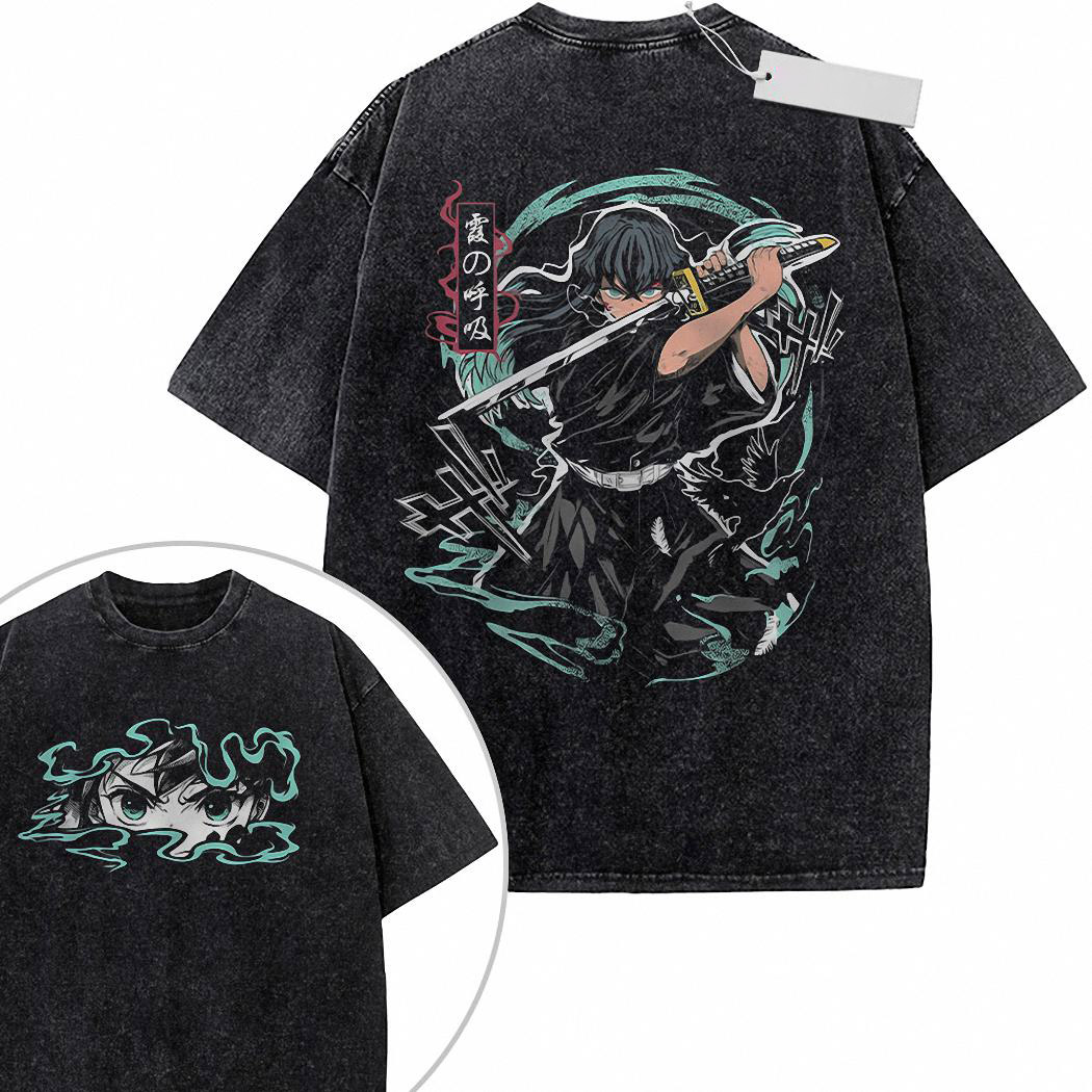 Muichiro Tokito Shirt, Demon Slayer Shirt, Anime Shirt, Vintage T Shirt 2 Sided