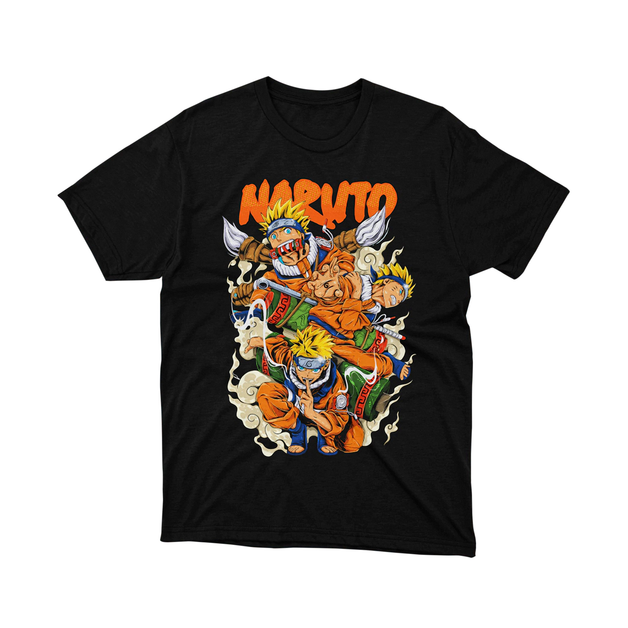 Multiple Naruto Uzumaki Shadow Clones Orange Anime Manga T Shirt