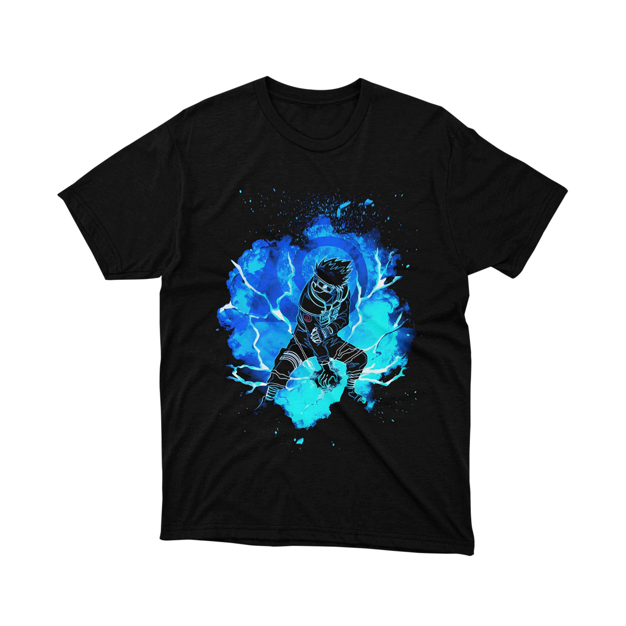 Naruto Hatake Kakashi Blue Chidori Lightning T Shirt