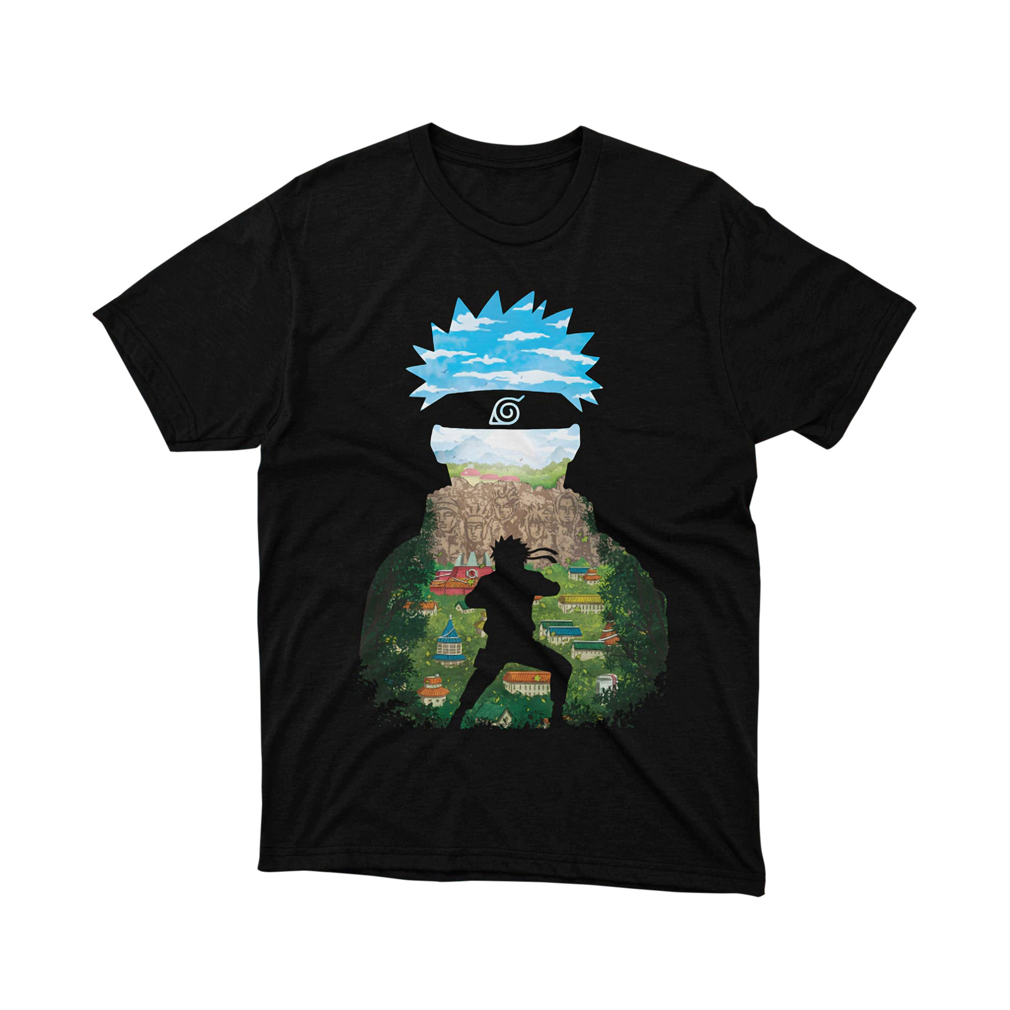 Naruto Hatake Kakashi Konoha Village Silhouette T Shirt