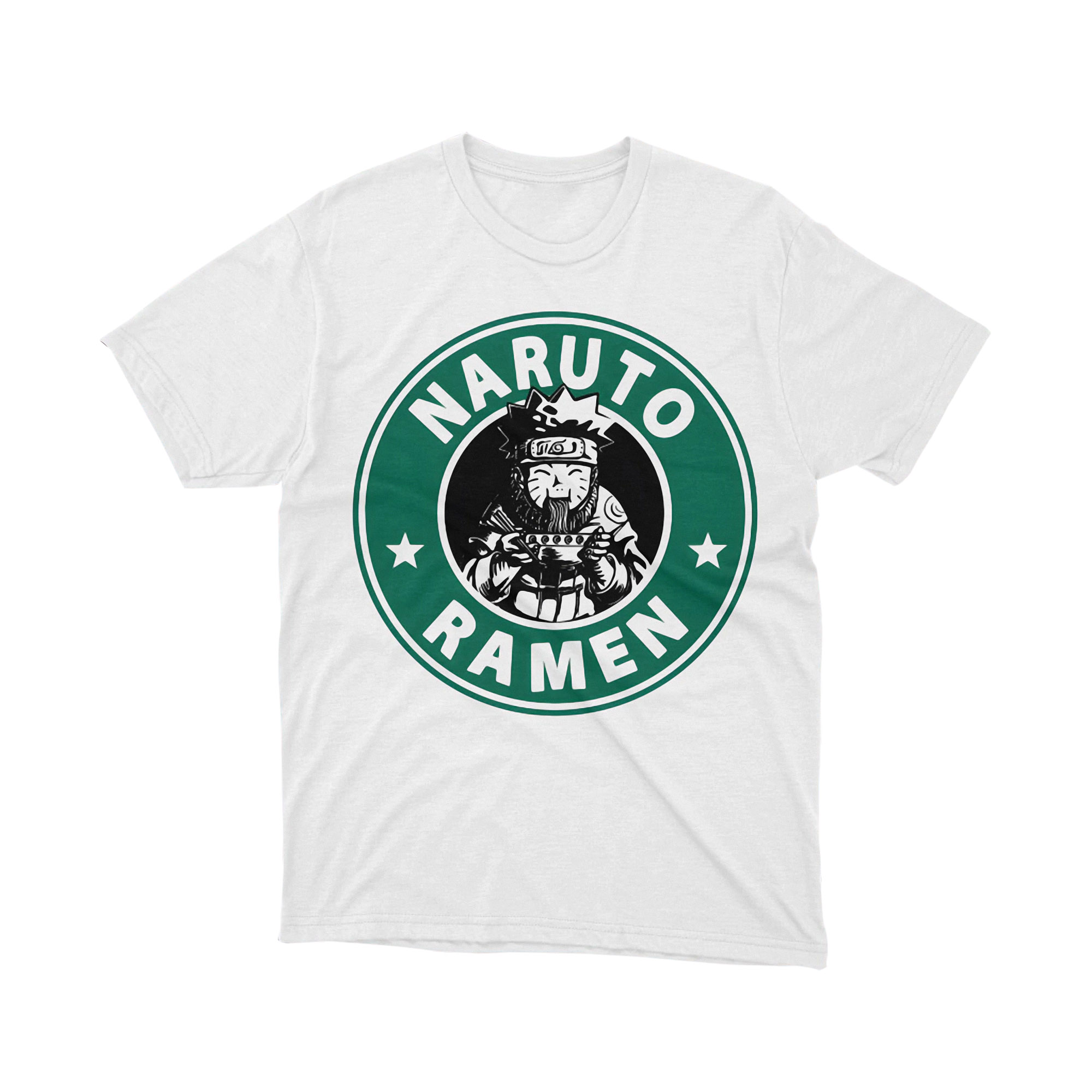Naruto Ramen Ichiraku Shop Anime Parody White Graphic T Shirt