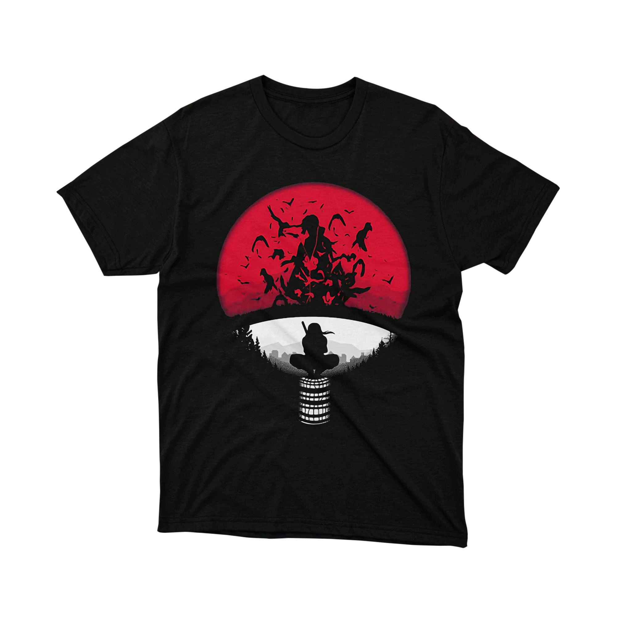 Naruto Uchiha Itachi Akatsuki Sitting Silhouette T Shirt