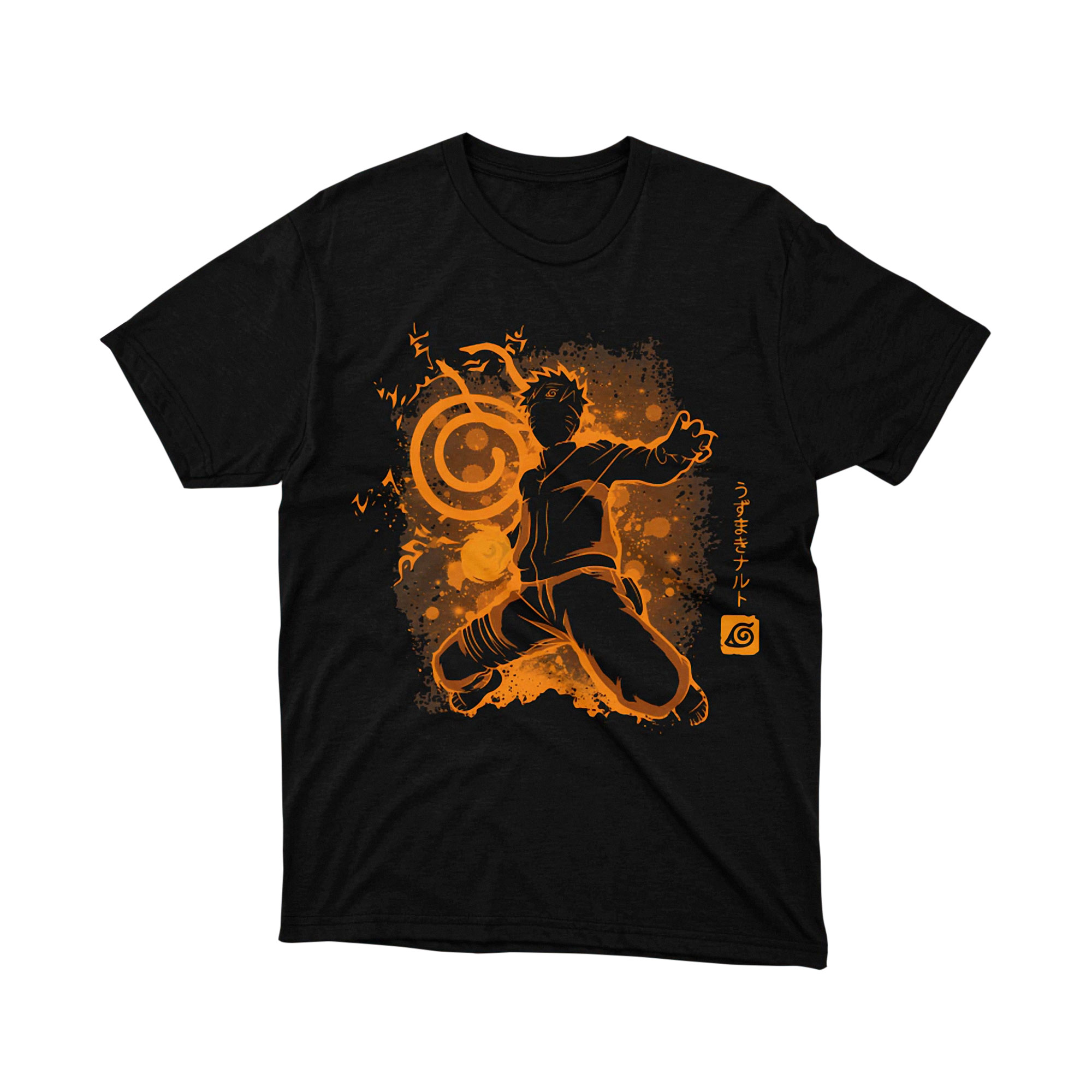 Naruto Uzumaki Rasengan Attack Silhouette T Shirt