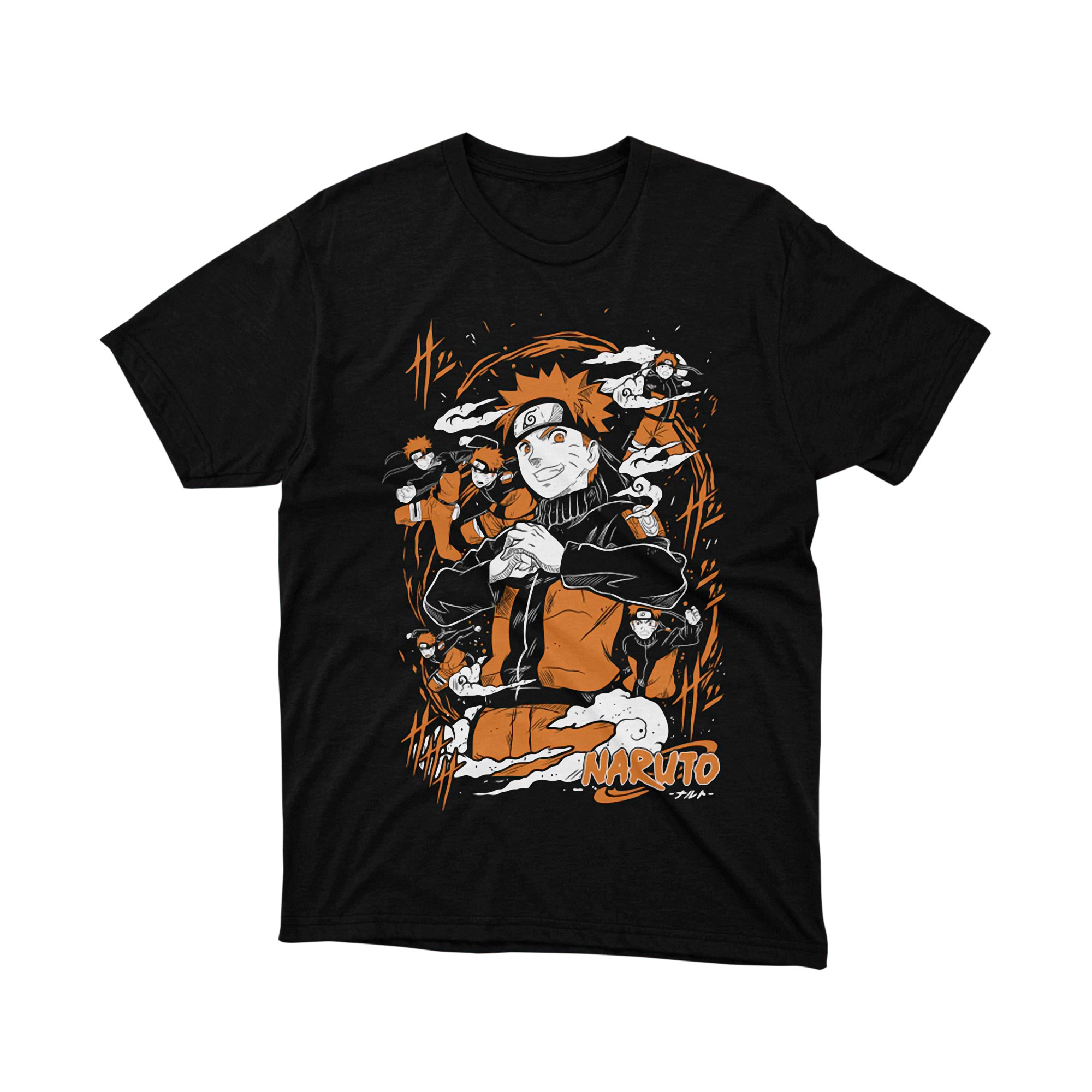 Naruto Uzumaki Shadow Clone Jutsu Orange T Shirt