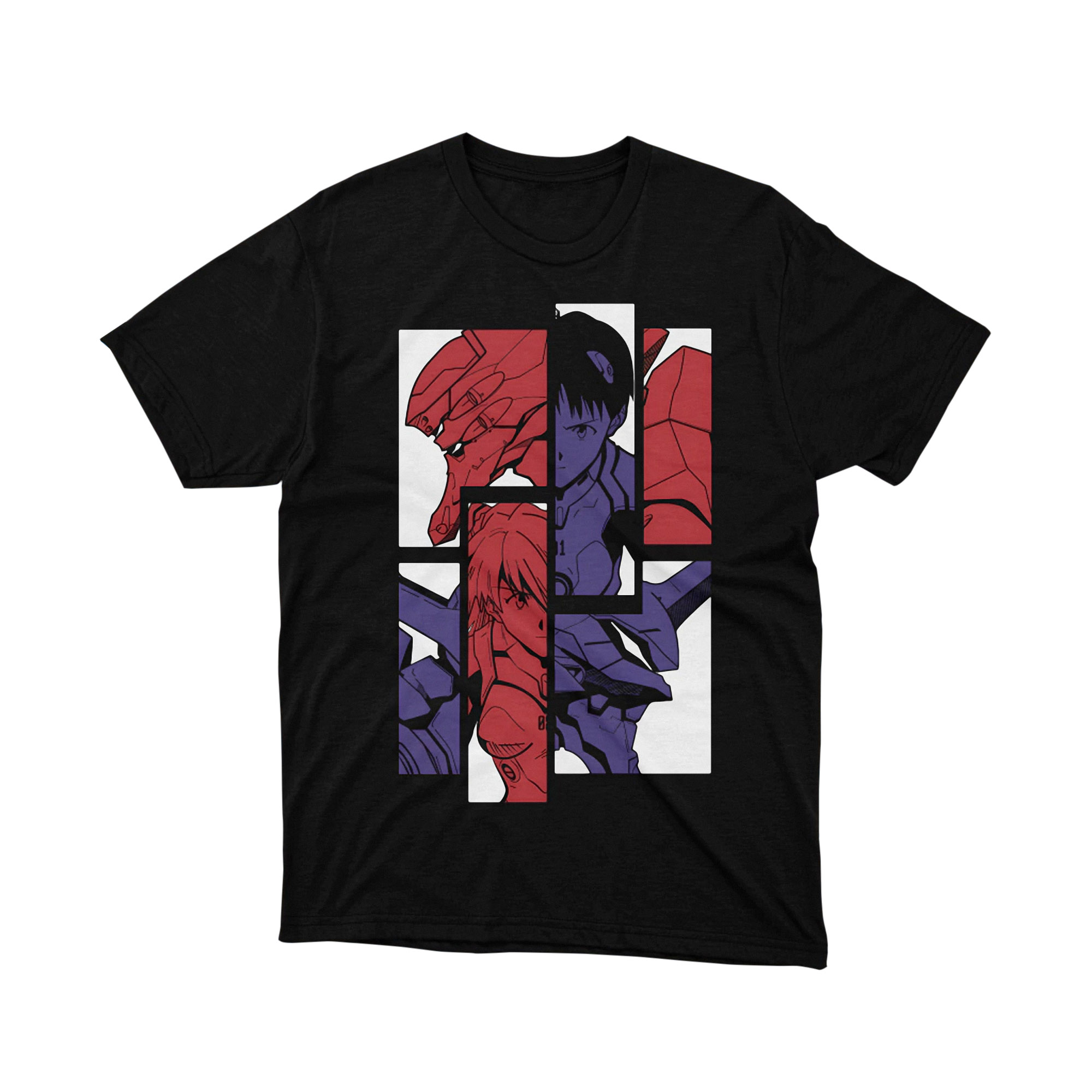 Neon Genesis Evangelion Anime Panel Graphic T Shirt Unisex Otaku Streetwear Tee