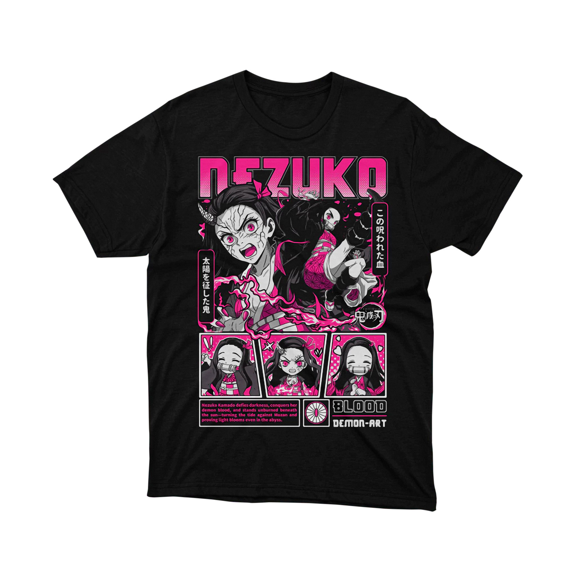 Nezuko Kamado Blood Demon Art Demon Slayer Anime T Shirt Otaku Unisex Graphic