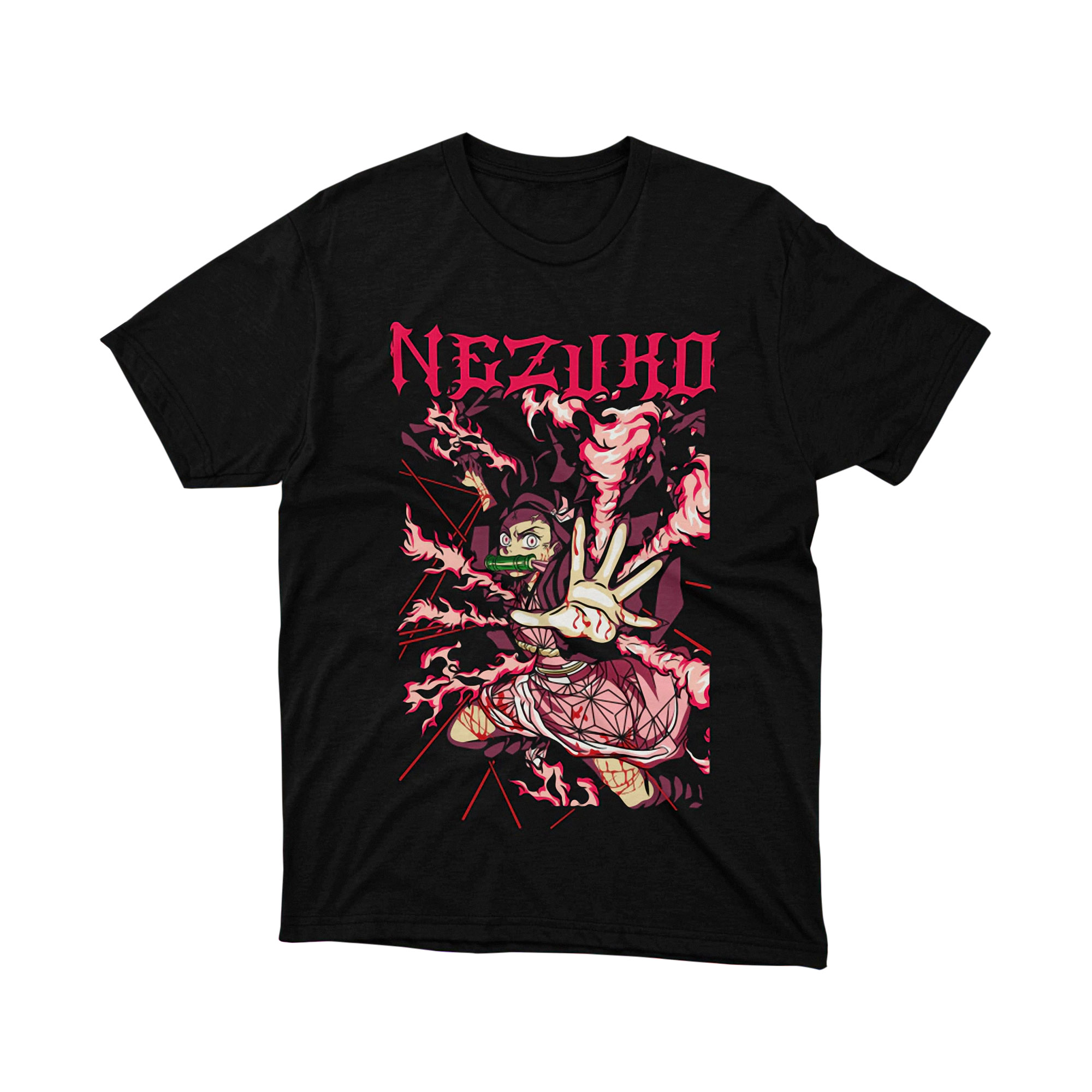 Nezuko Kamado Power Attack Demon Slayer Anime T Shirt Japanese Fan Otaku