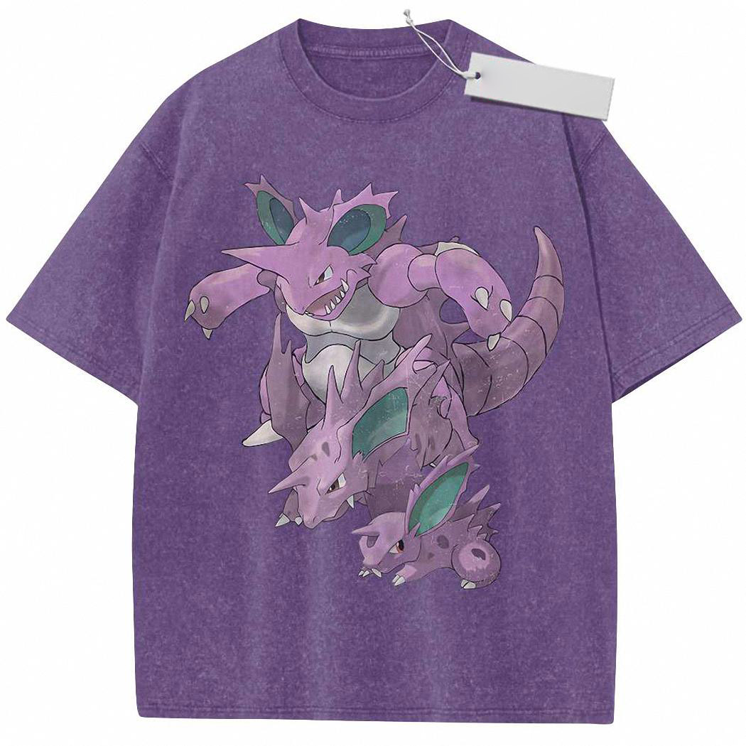 Nidoran vs Nidoking Shirt, Pokemon shirt, Anime Vintage T Shirt 5