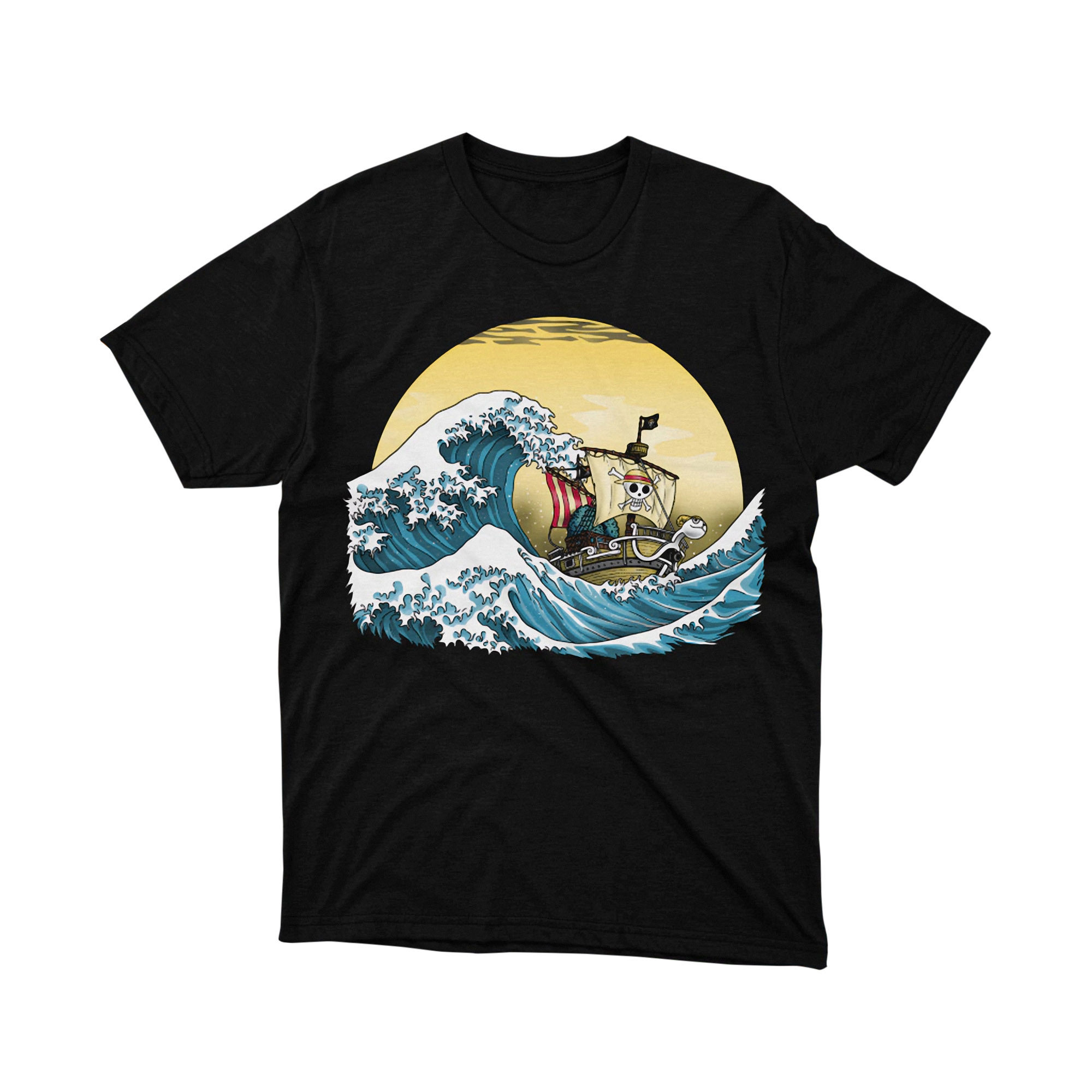 One Piece Going Merry Great Wave Off Kanagawa T Shirt