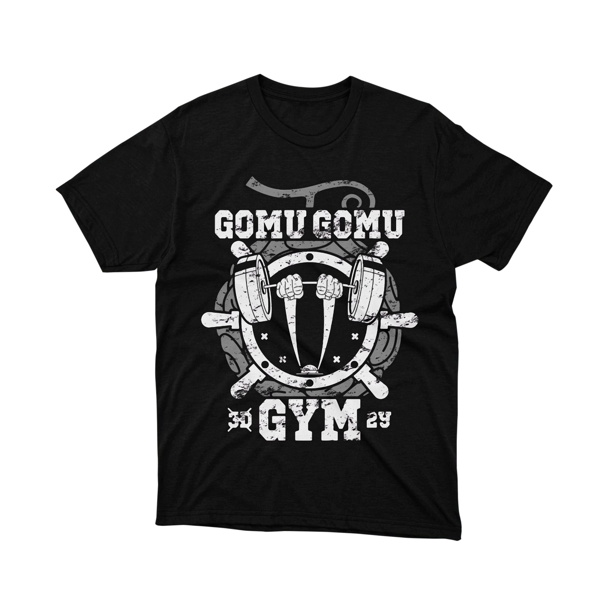 One Piece Gomu Gomu Gym Luffy Training Logo T Shirt