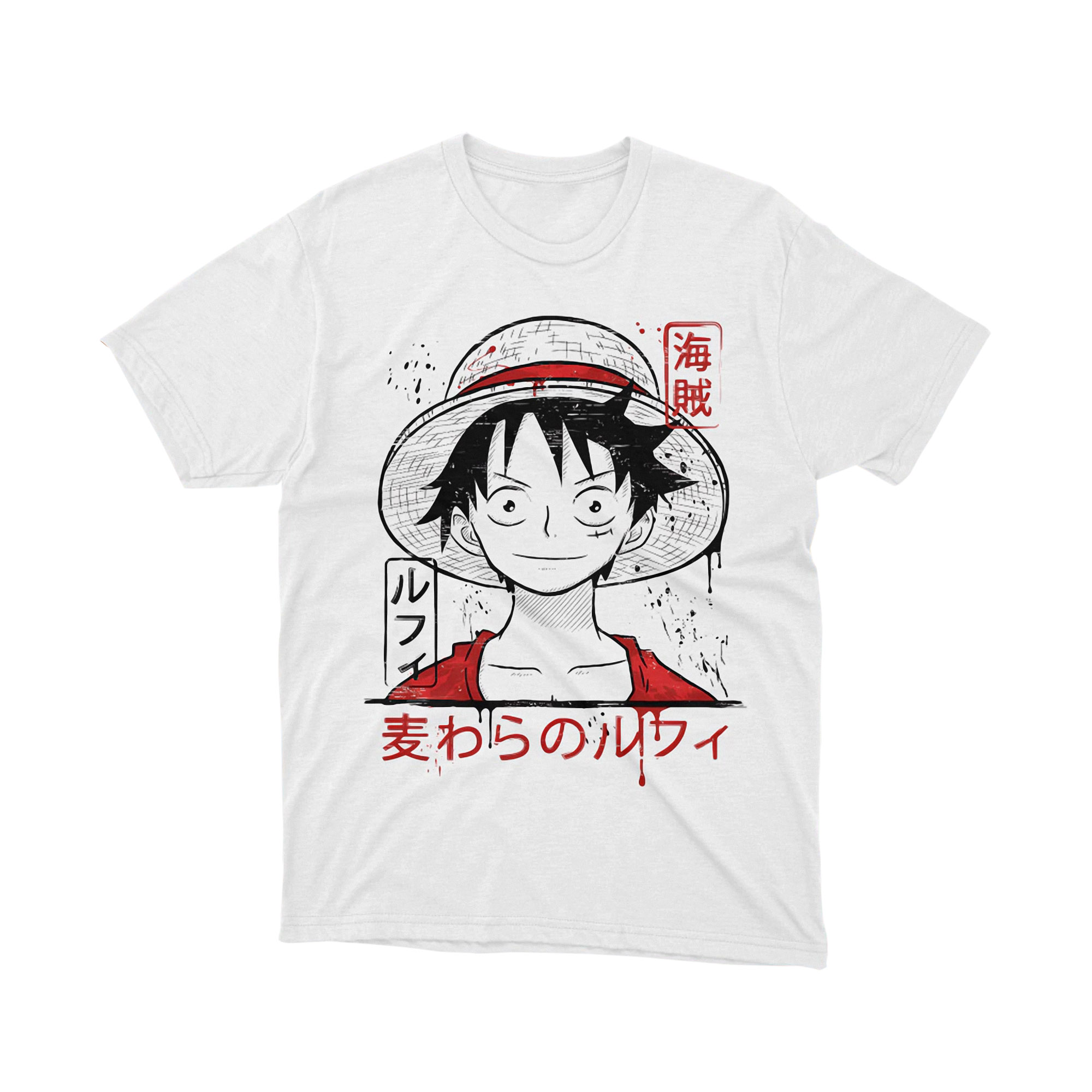 One Piece Luffy Straw Hat Pirate Simple Art T Shirt