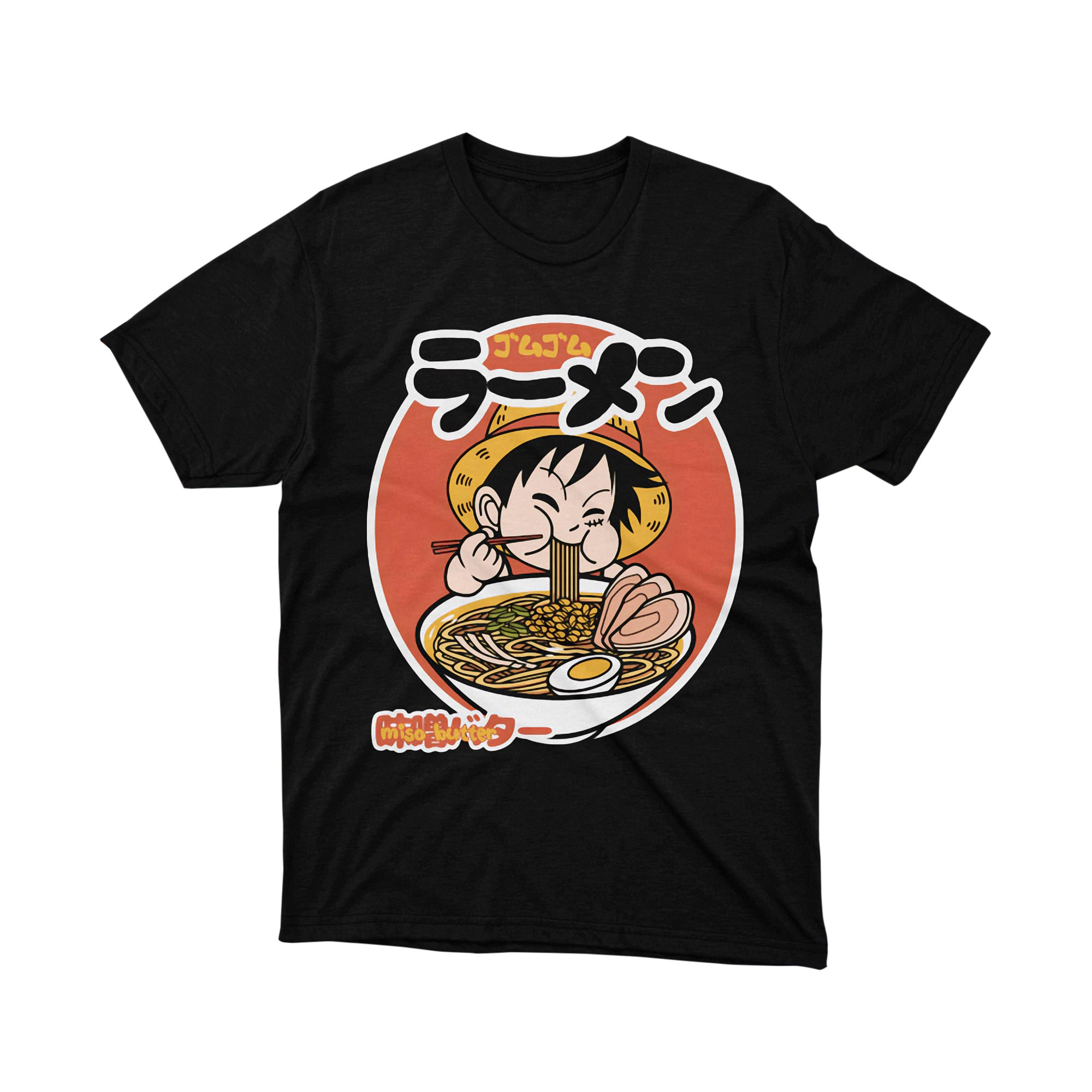 One Piece Monkey D Luffy Ramen Eating Chibi T Shirt