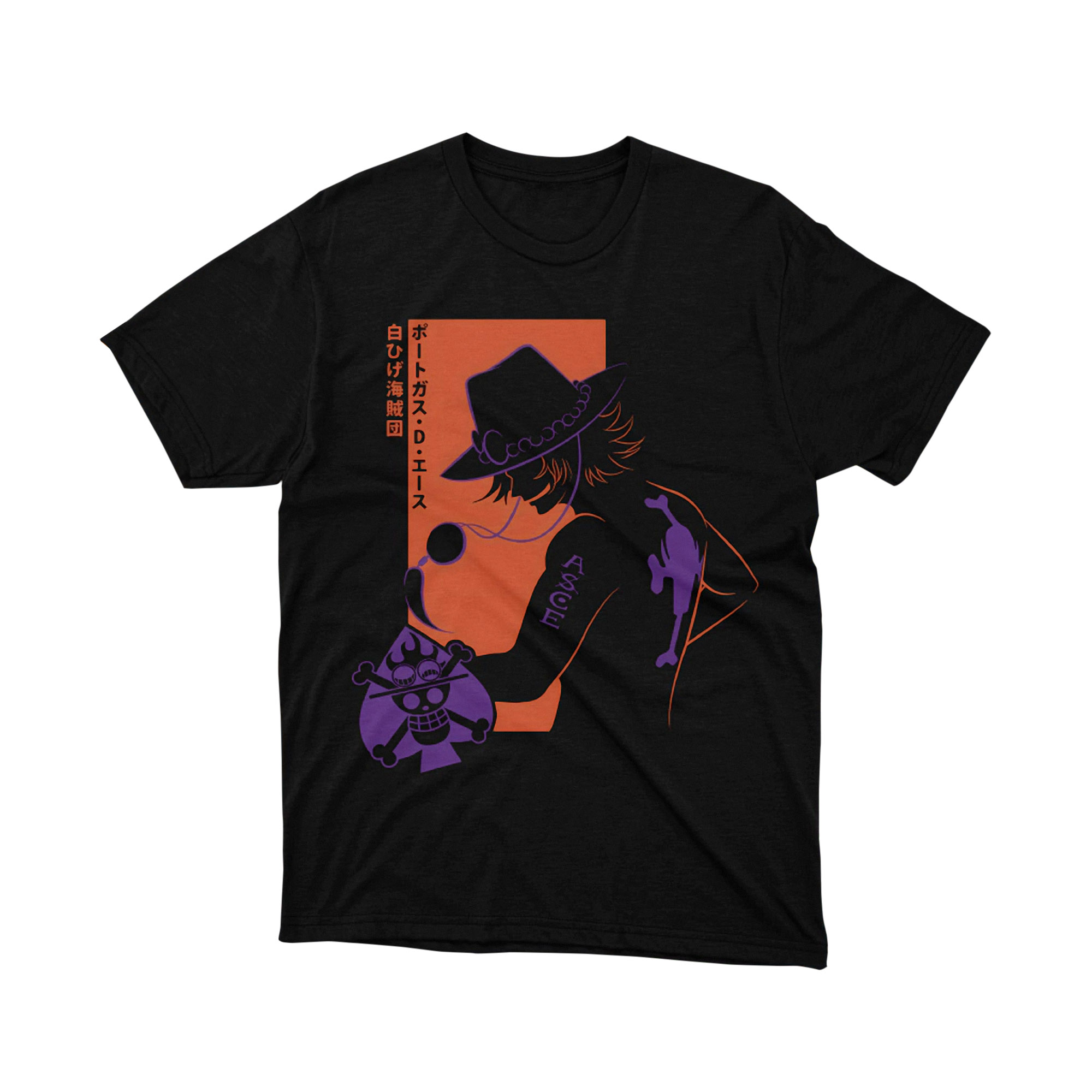 One Piece Portgas D Ace Neon Art Whitebeard T Shirt