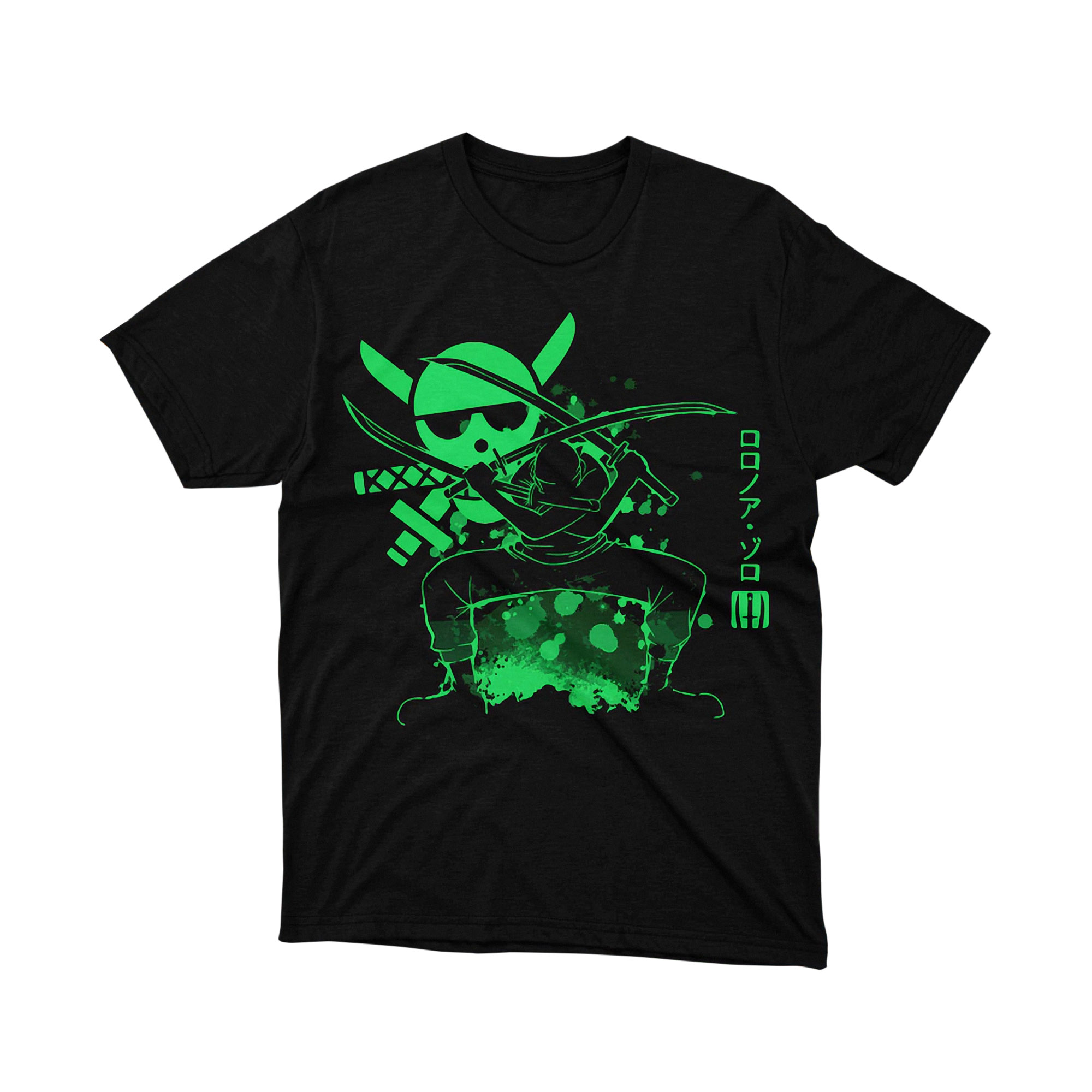 One Piece Roronoa Zoro Green Neon Samurai T Shirt