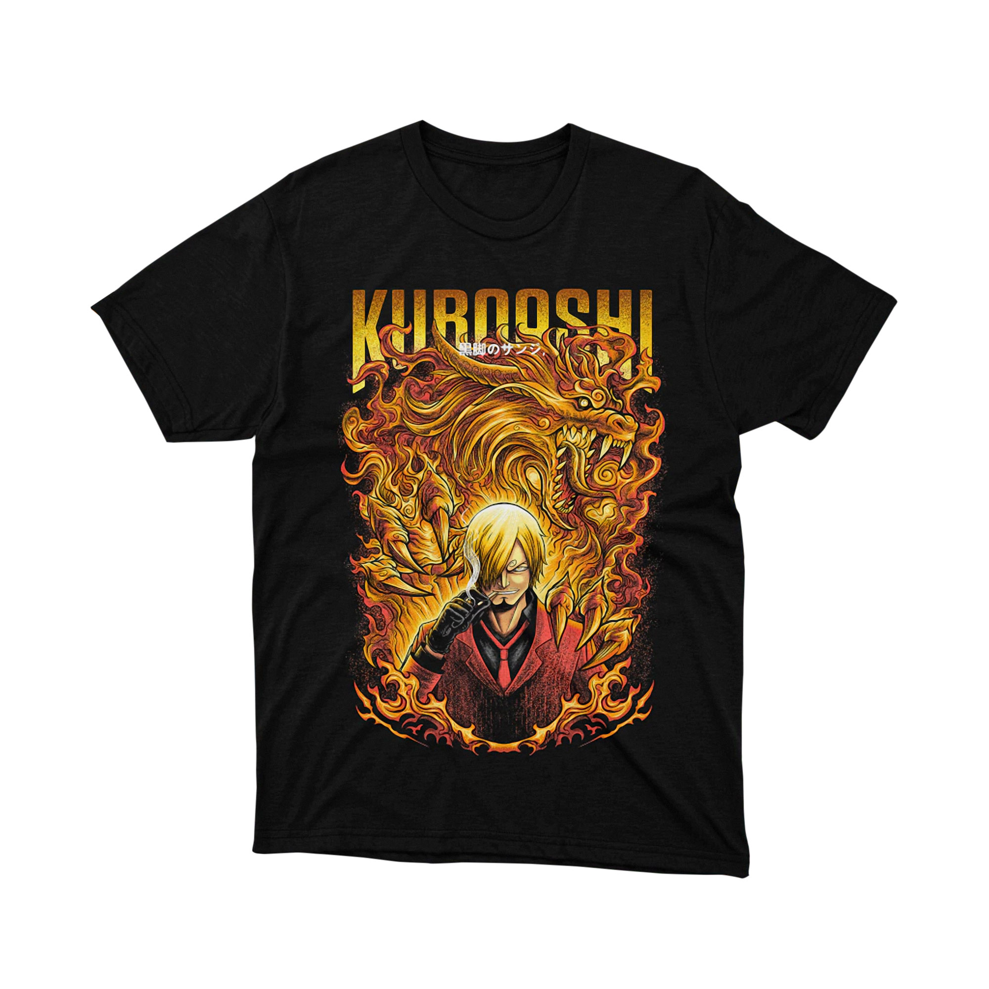 One Piece Vinsmoke Sanji Kuro Ashi Fire Dragon T Shirt