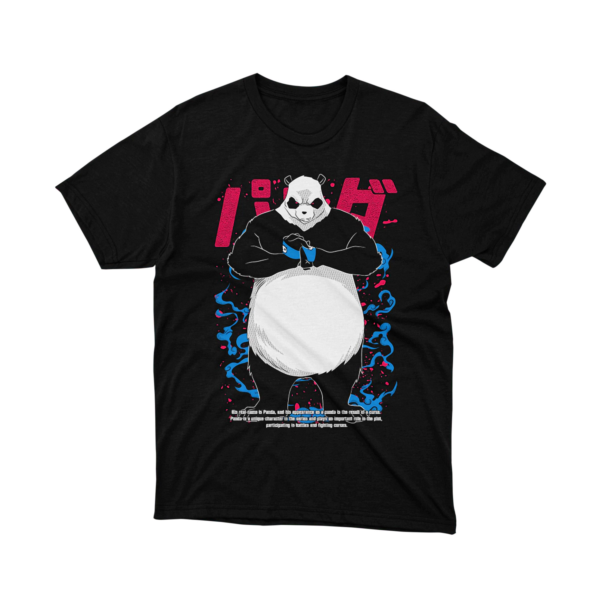 Panda Jujutsu Kaisen Anime Character White Blue Graphic T Shirt