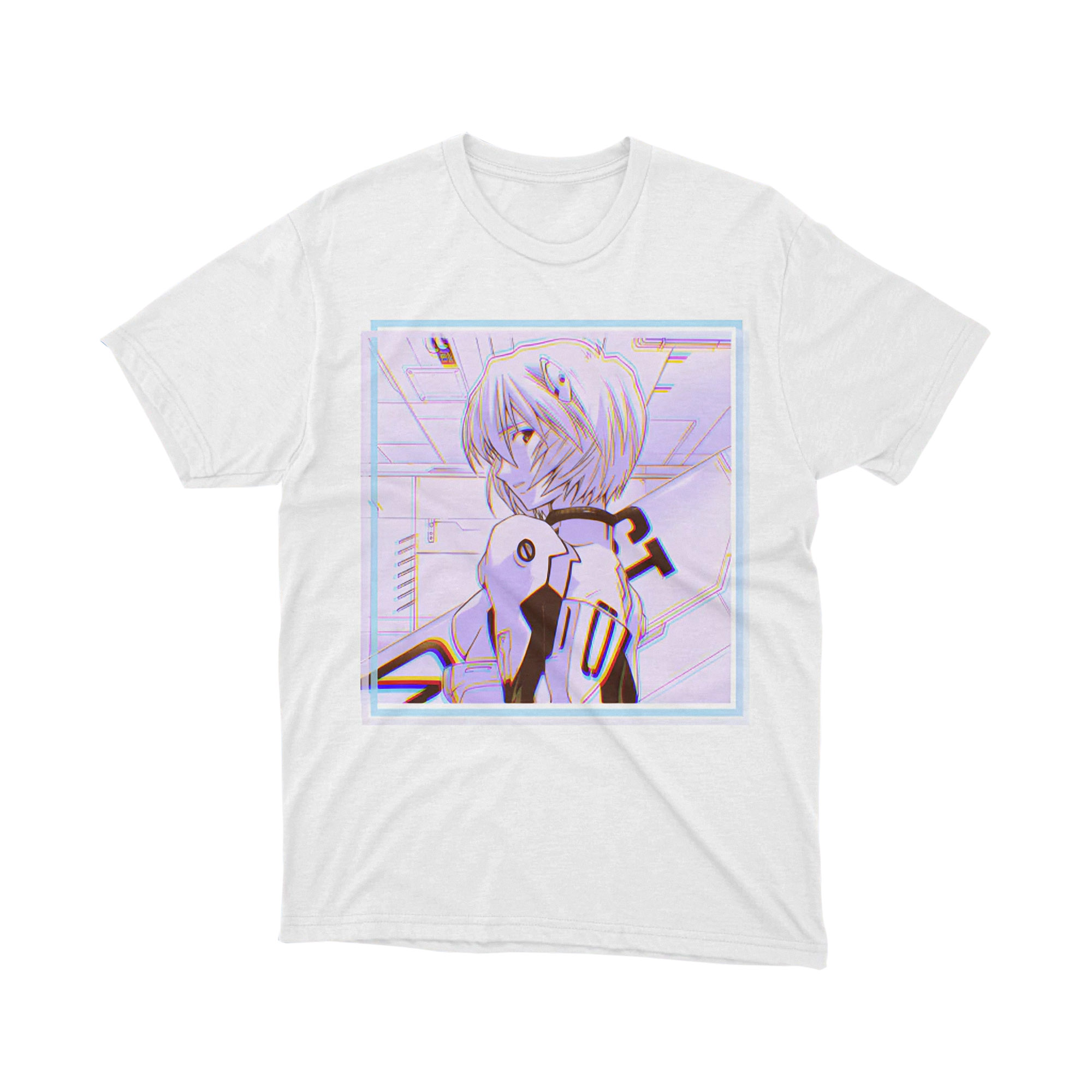 Pastel Rei Ayanami Shirt Anime Girl Graphic Tee Soft Aesthetic Japanese Style Design Shirt for Men and Women