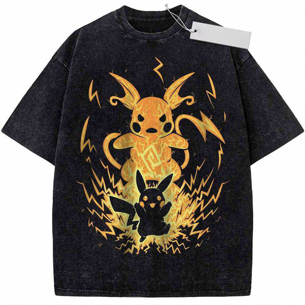 Pikachu Shirt, Raichu Shirt, Pokemon shirt, Anime Shirt, Vintage T Shirt 2