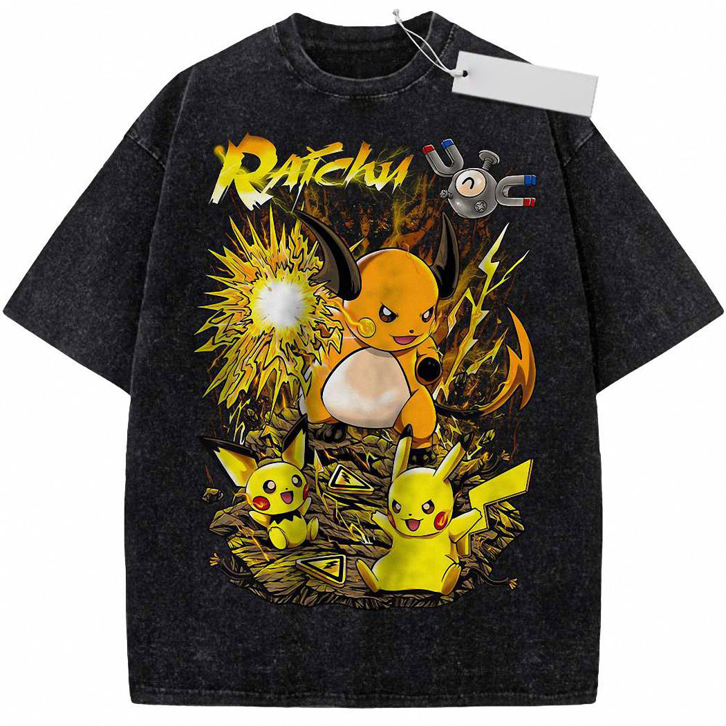Pikachu Shirt, Raichu Shirt, Pokemon shirt, Anime Shirt, Vintage Tee 1